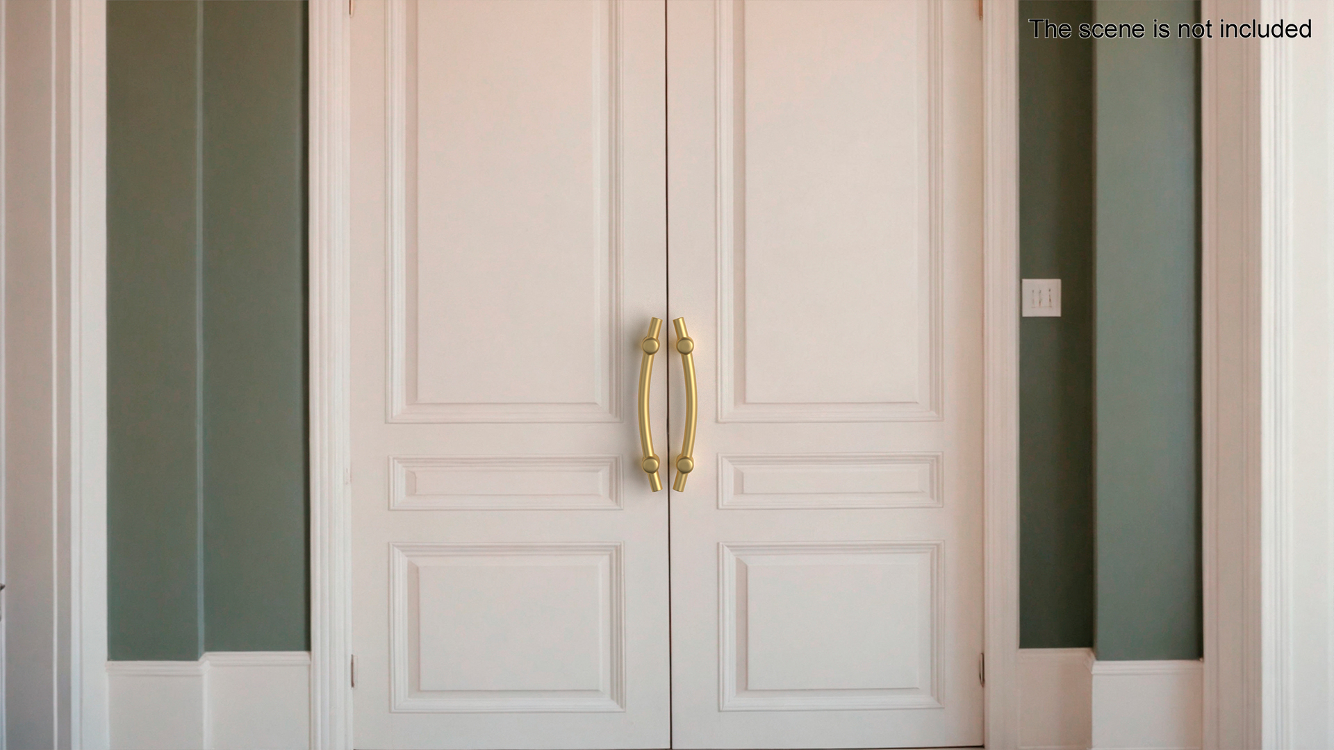 3D Door Handles Thick Oval Gold model