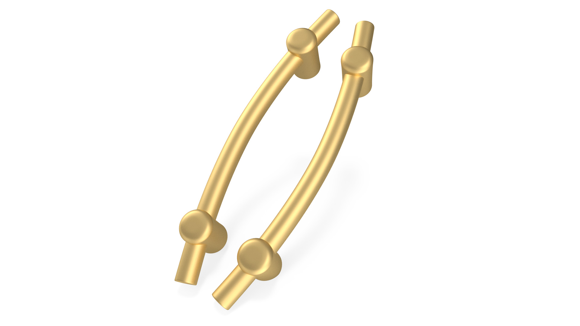 3D Door Handles Thick Oval Gold model
