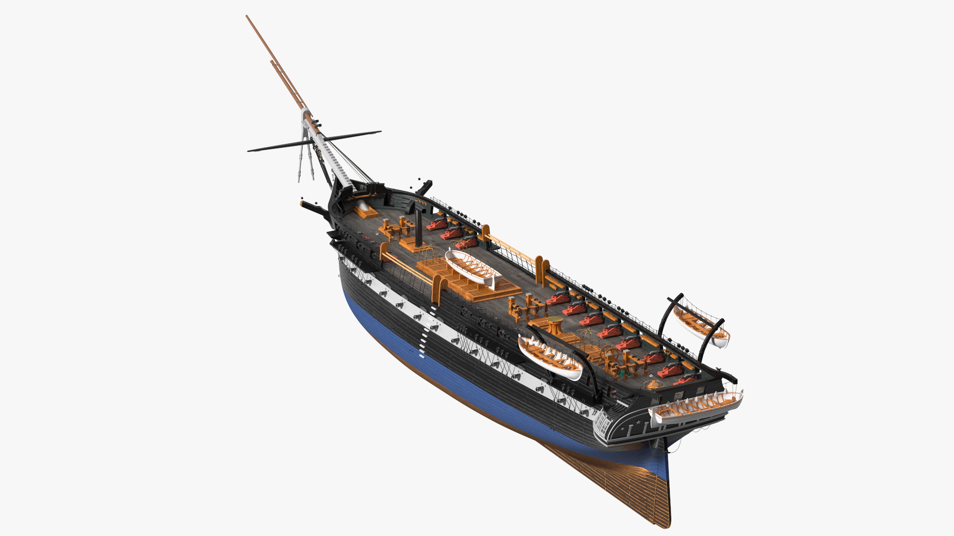 3D Fregat Wooden Hull model