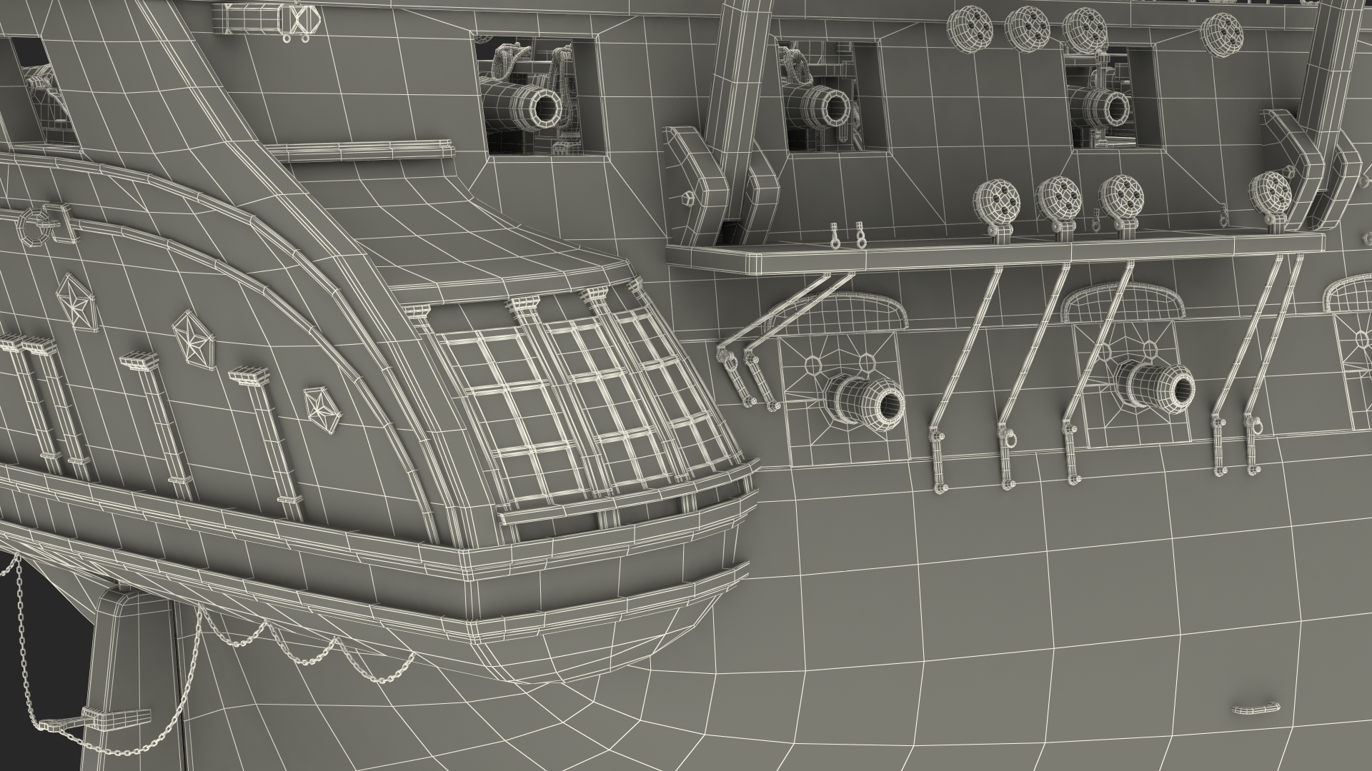 3D Fregat Wooden Hull model