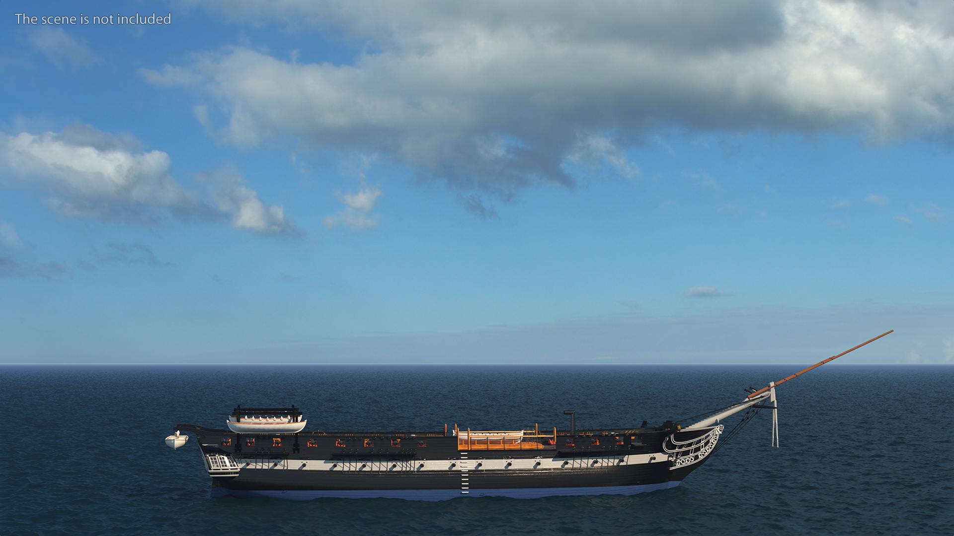 3D Fregat Wooden Hull model