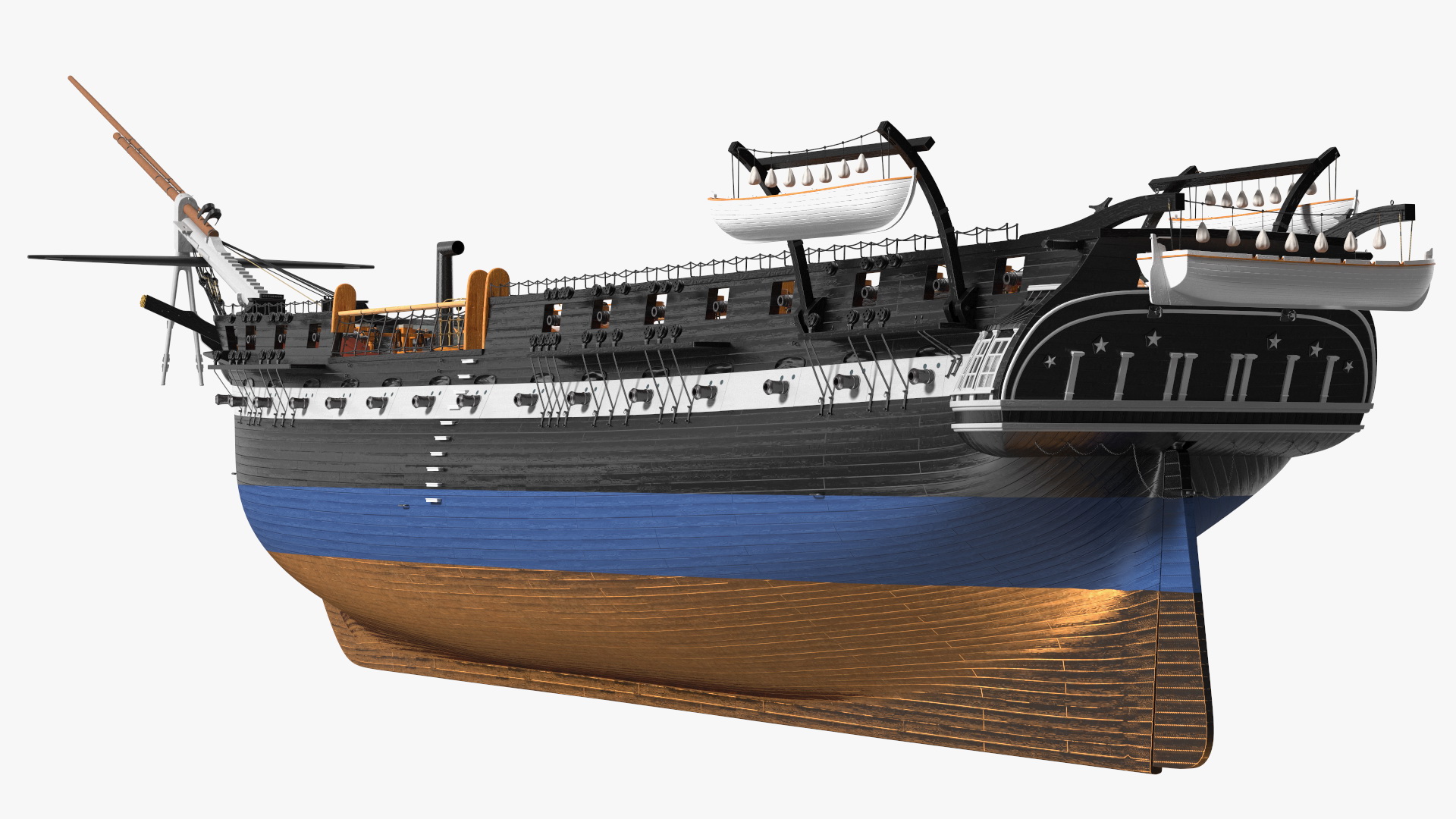 3D Fregat Wooden Hull model