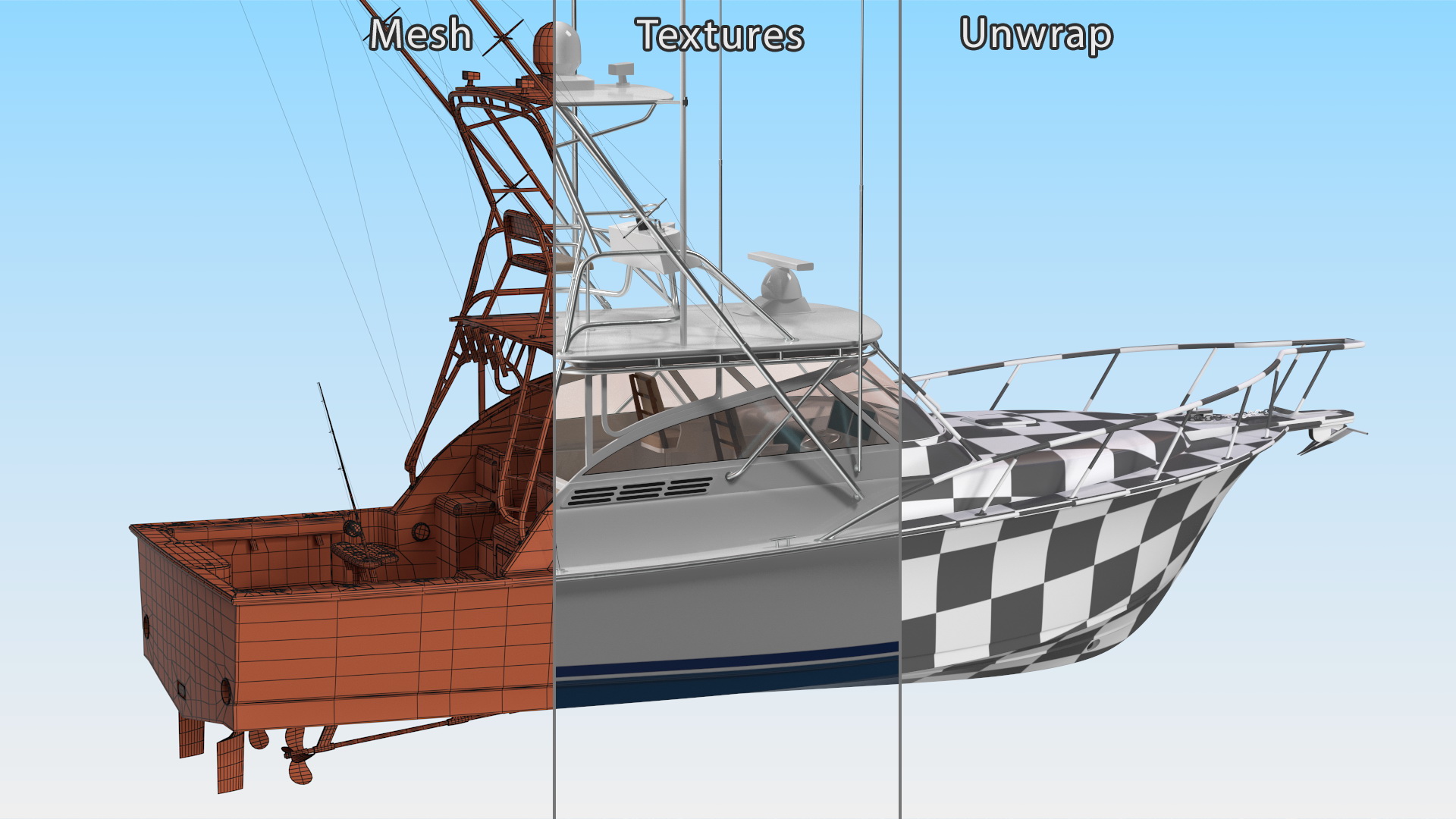Henriques 35 Express Blue New Fishing Boat 3D