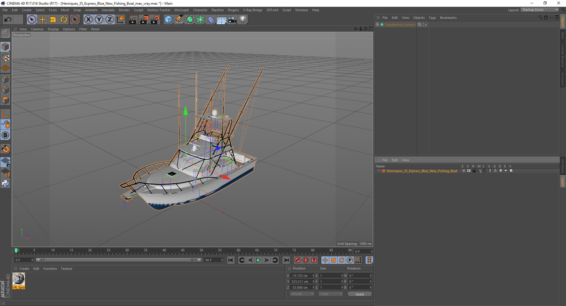 Henriques 35 Express Blue New Fishing Boat 3D