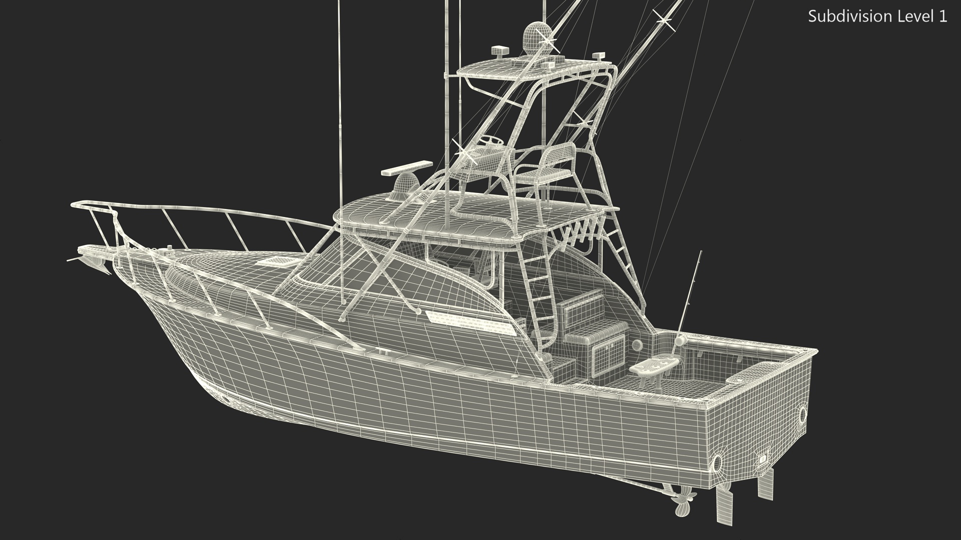 Henriques 35 Express Blue New Fishing Boat 3D