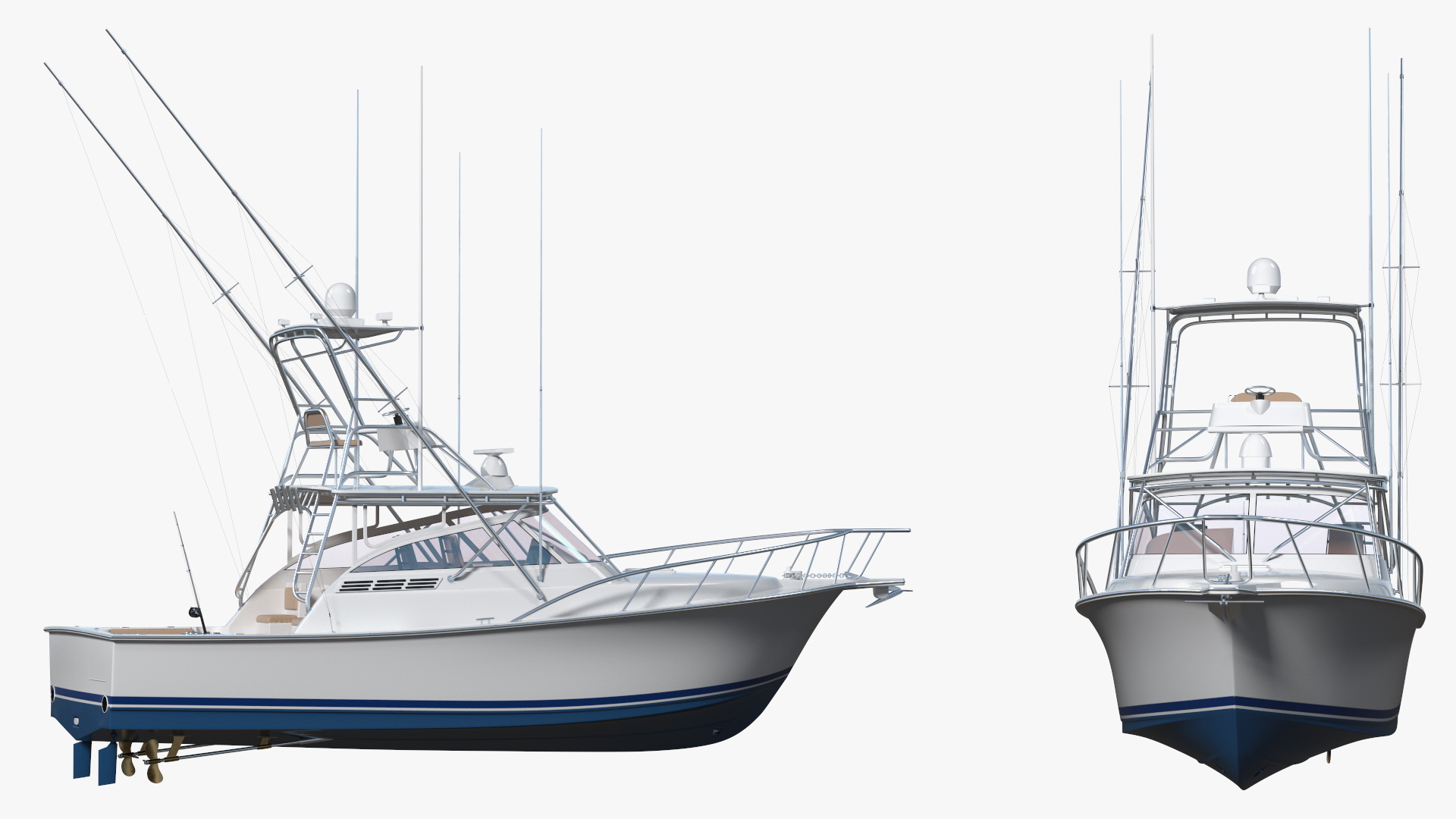 Henriques 35 Express Blue New Fishing Boat 3D