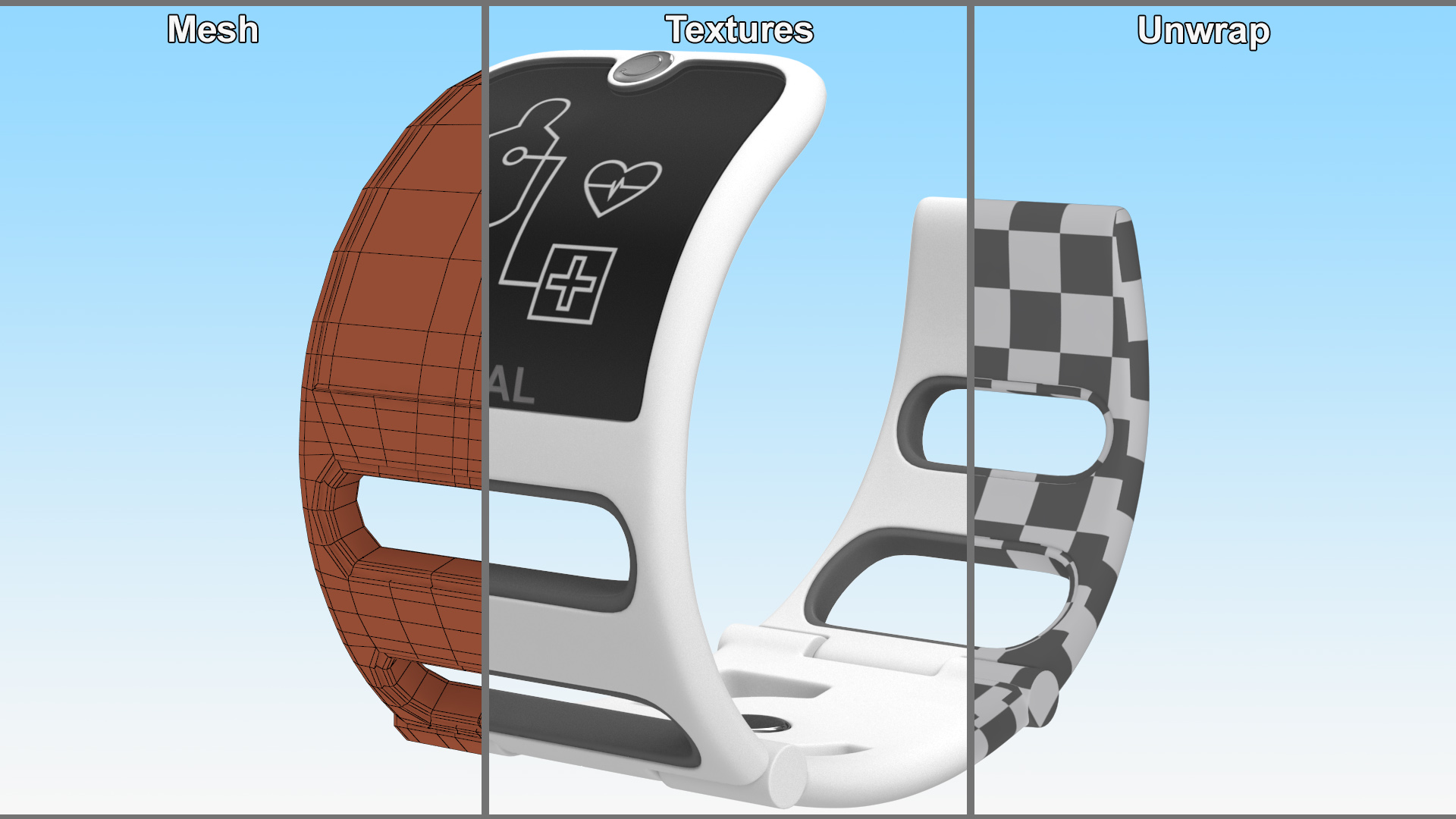 Design Health Monitoring Bracelet Vital Grey 3D model
