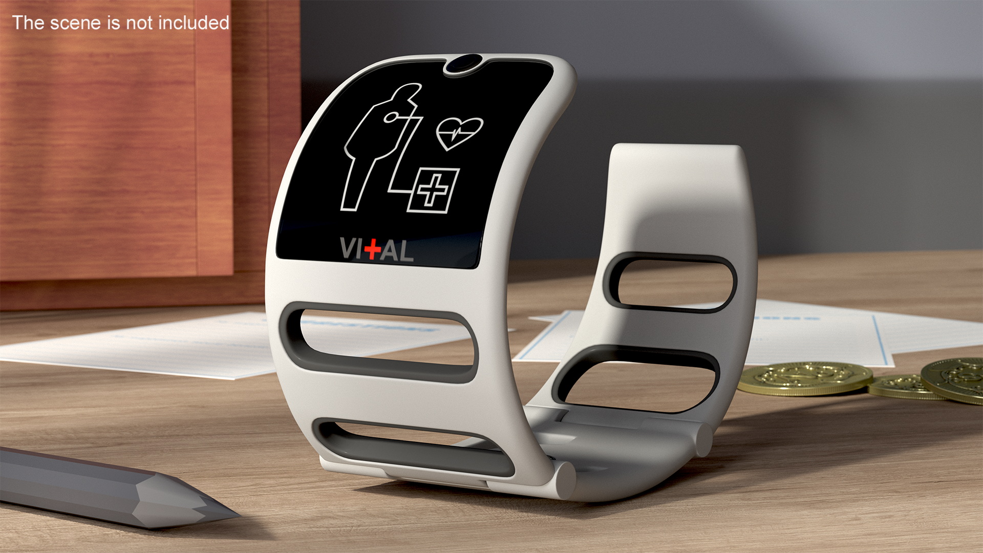 Design Health Monitoring Bracelet Vital Grey 3D model