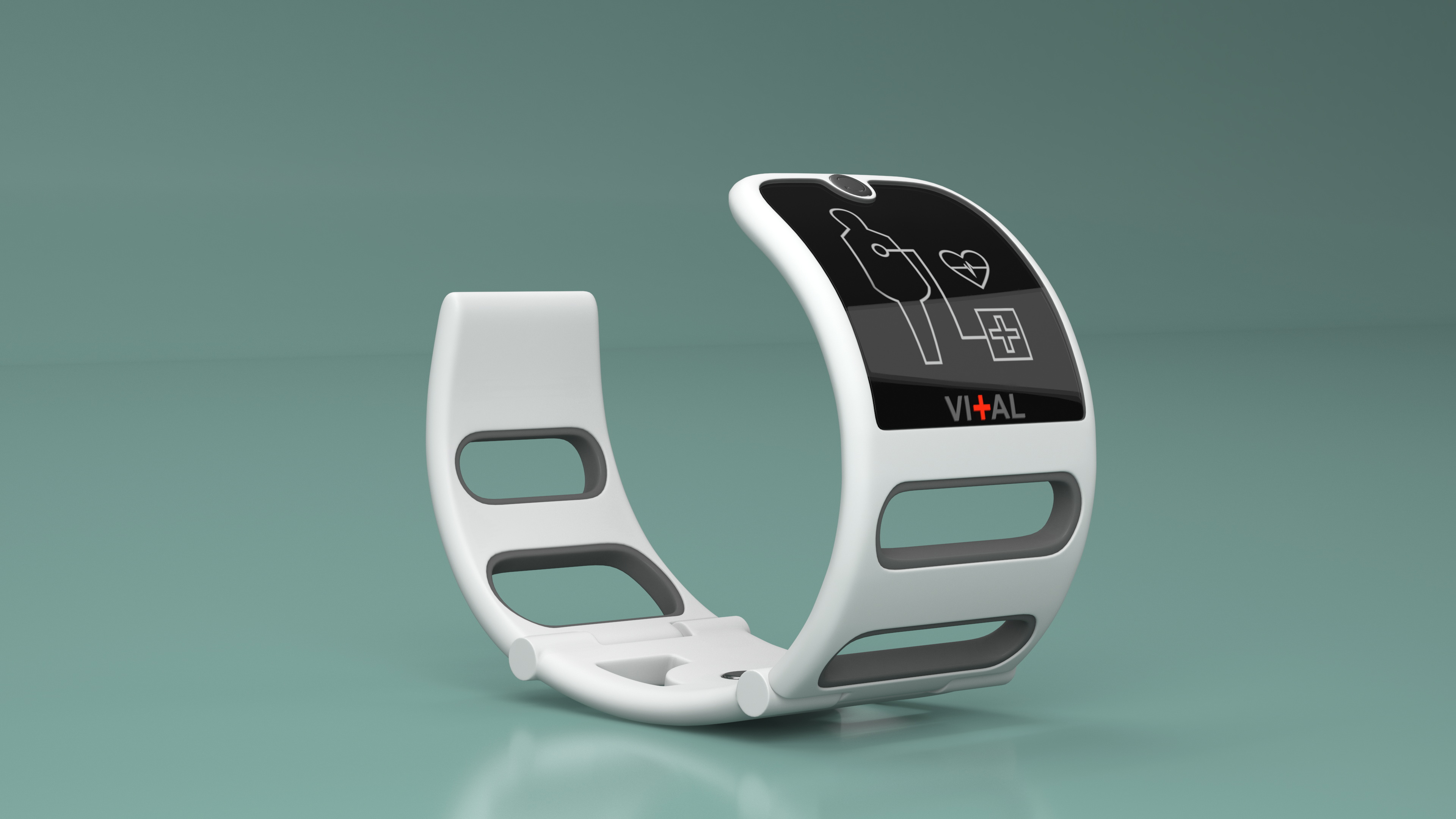 Design Health Monitoring Bracelet Vital Grey 3D model