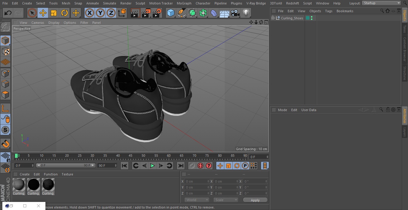 3D Curling Shoes model