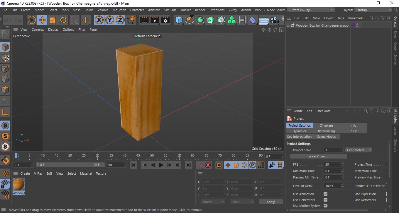 Wooden Box for Champagne 3D model