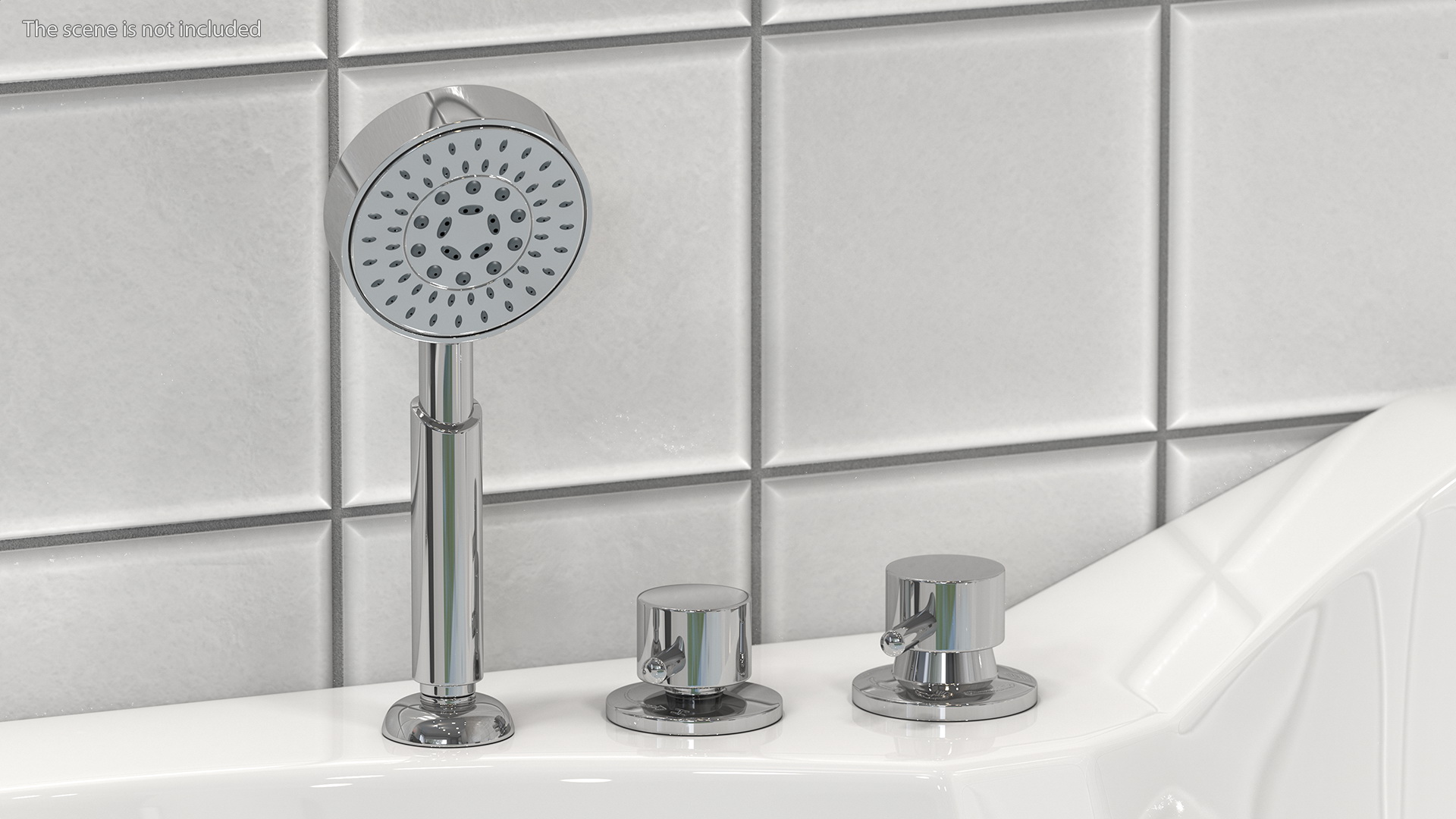 3D model Modern Whirlpool Corner Bathtub with Air Jets