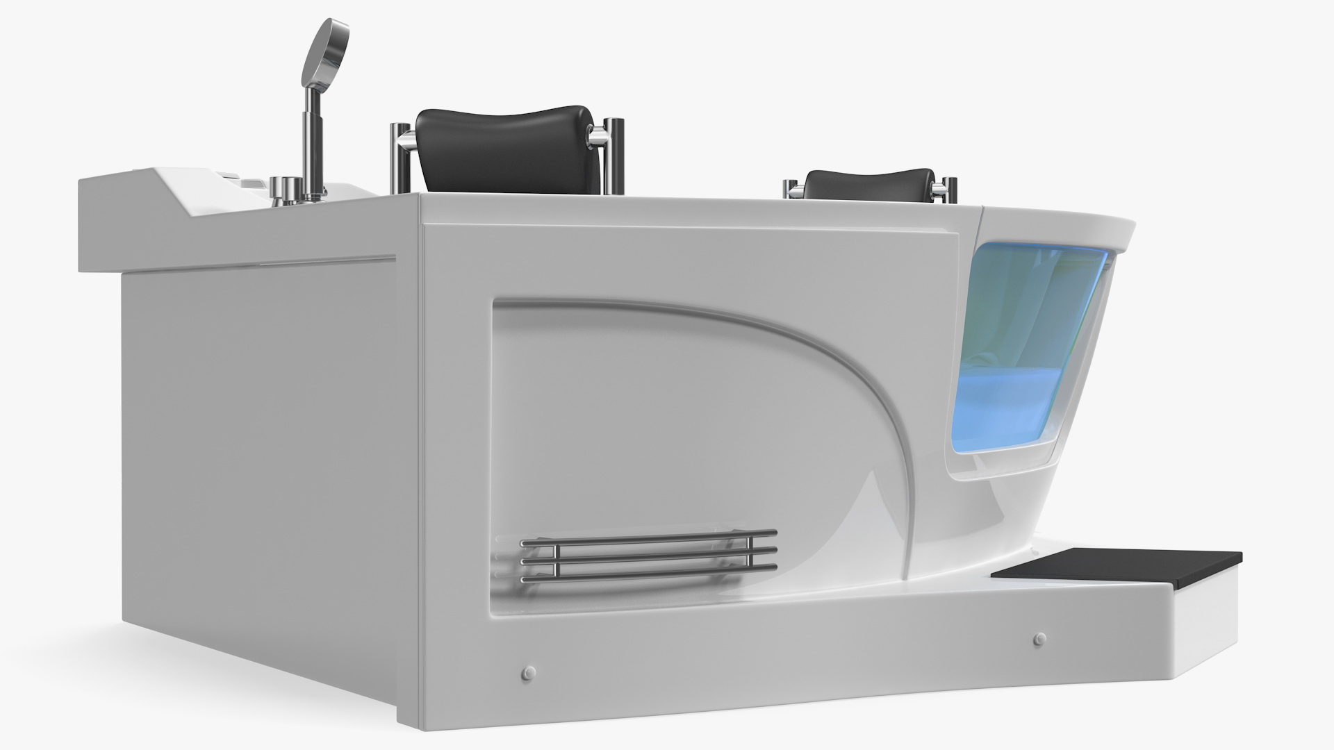 3D model Modern Whirlpool Corner Bathtub with Air Jets