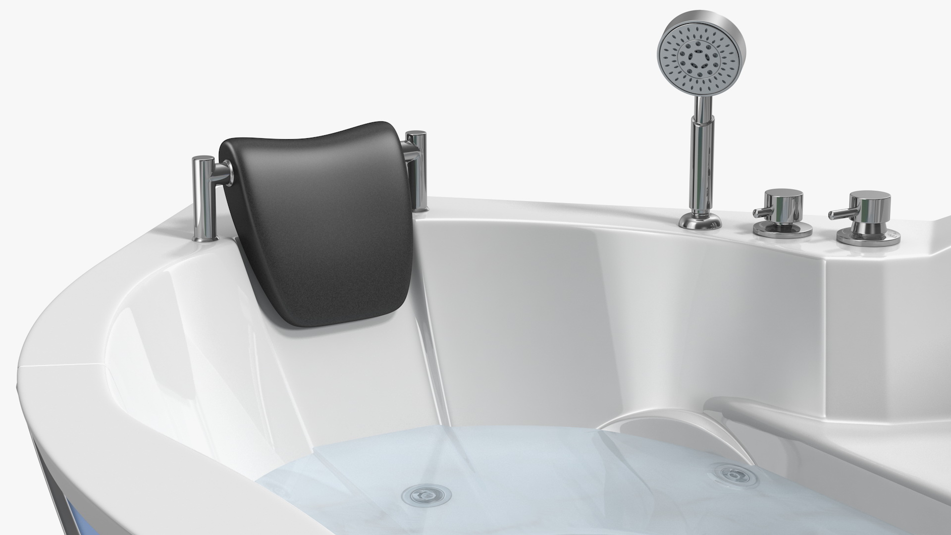 3D model Modern Whirlpool Corner Bathtub with Air Jets
