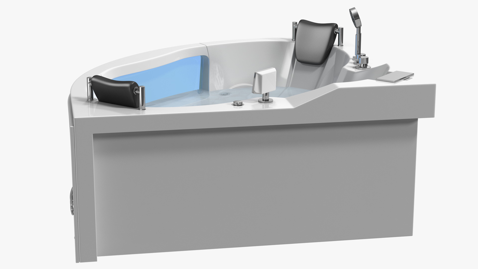 3D model Modern Whirlpool Corner Bathtub with Air Jets