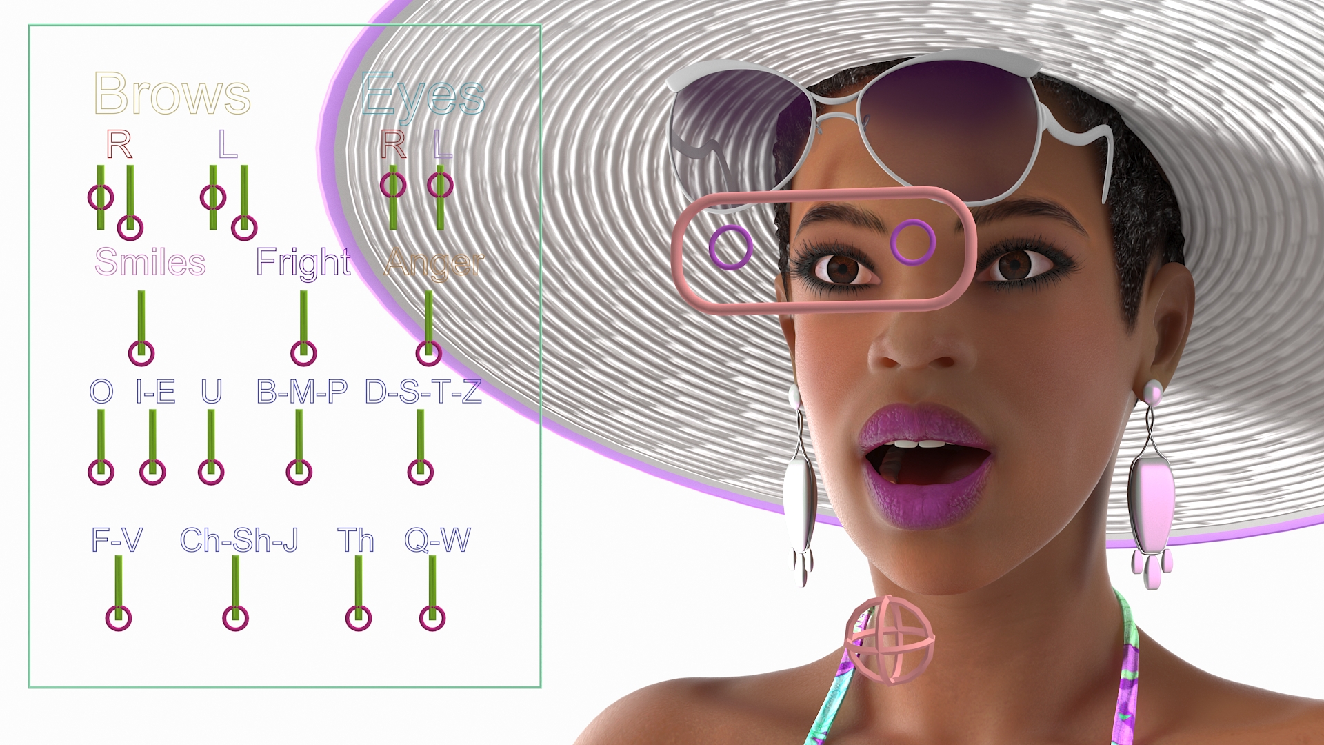 Light Skinned Bikini Girl Rigged 3D