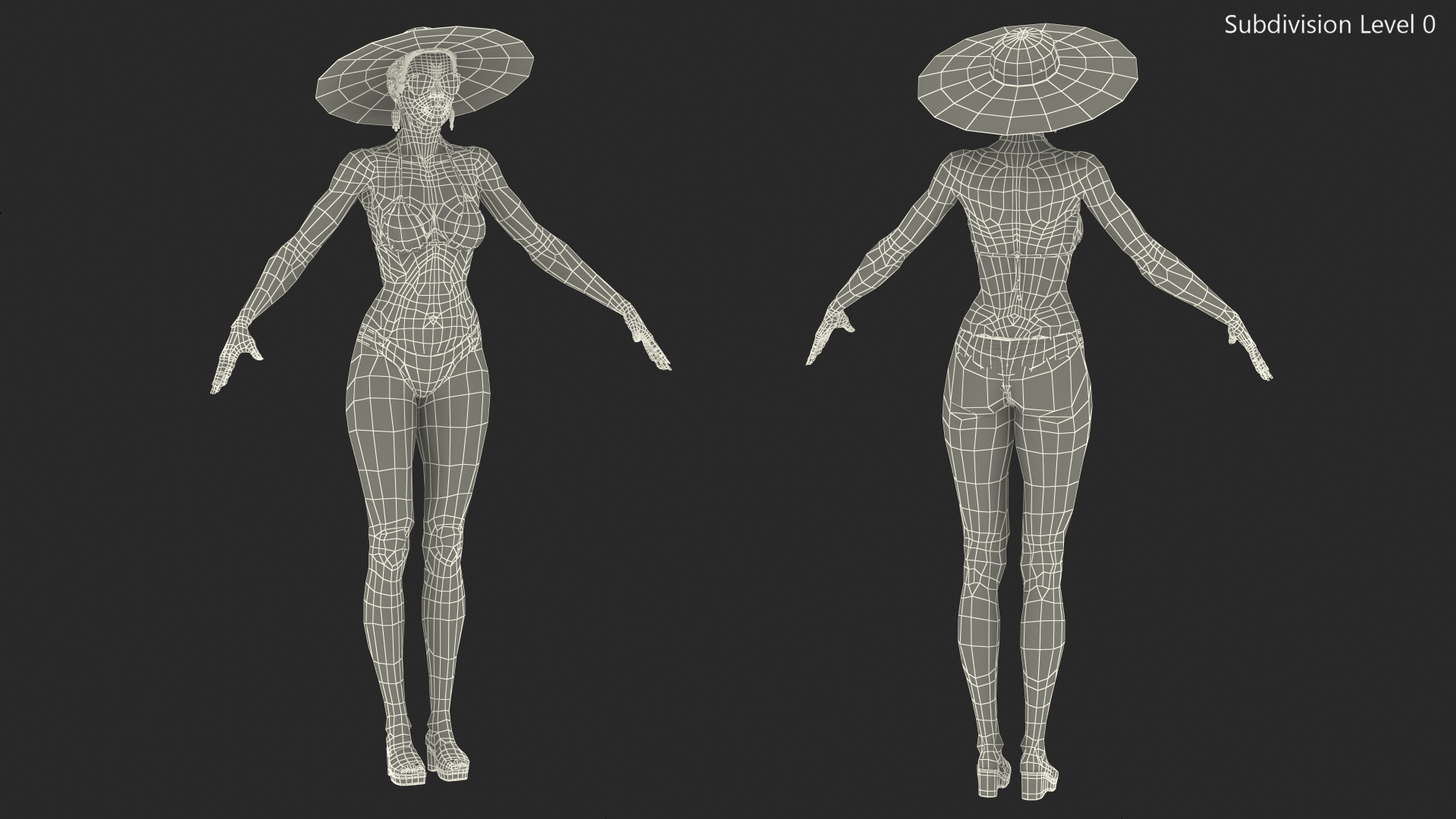 Light Skinned Bikini Girl Rigged 3D