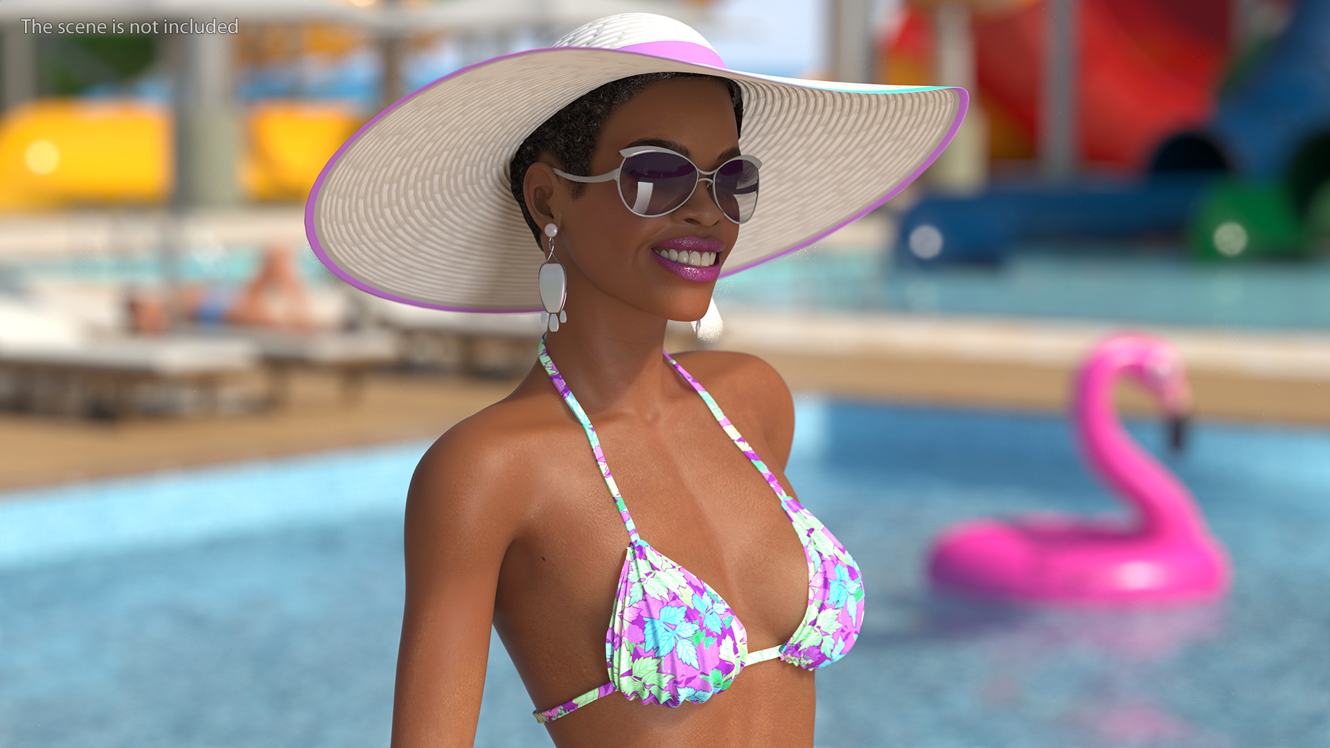 Light Skinned Bikini Girl Rigged 3D