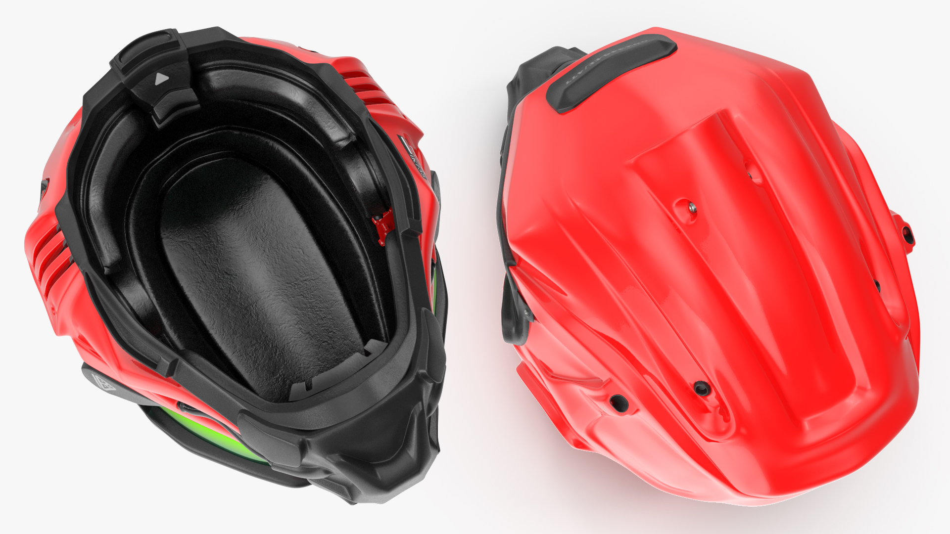 3D Sci-Fi Futuristic Full Helmet Red model