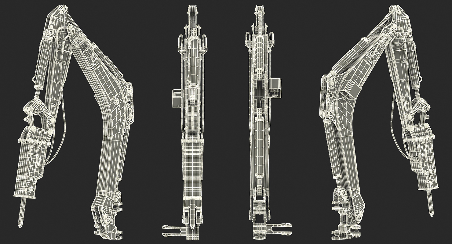 3D model Arm with HM012T Breaker Rigged