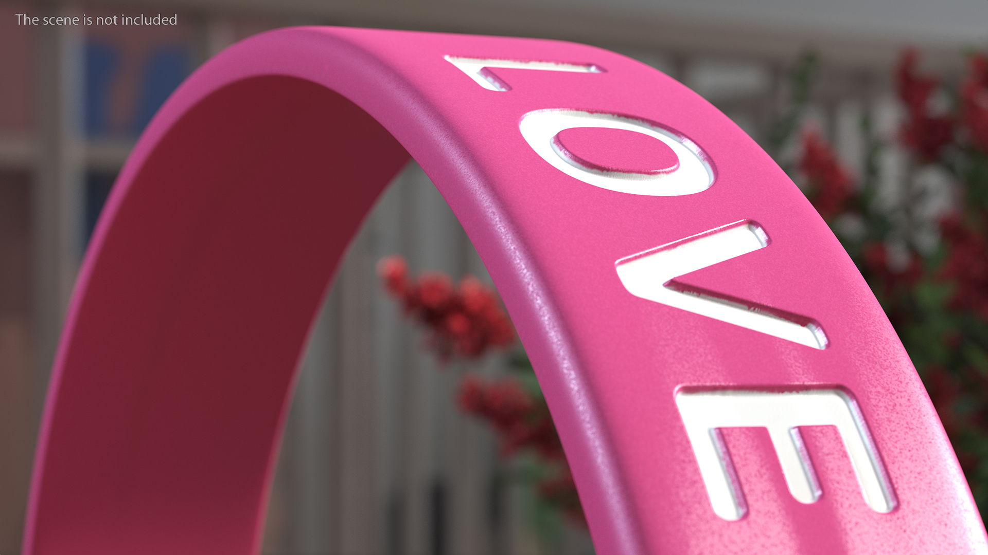 3D Love Silicone Wristband model
