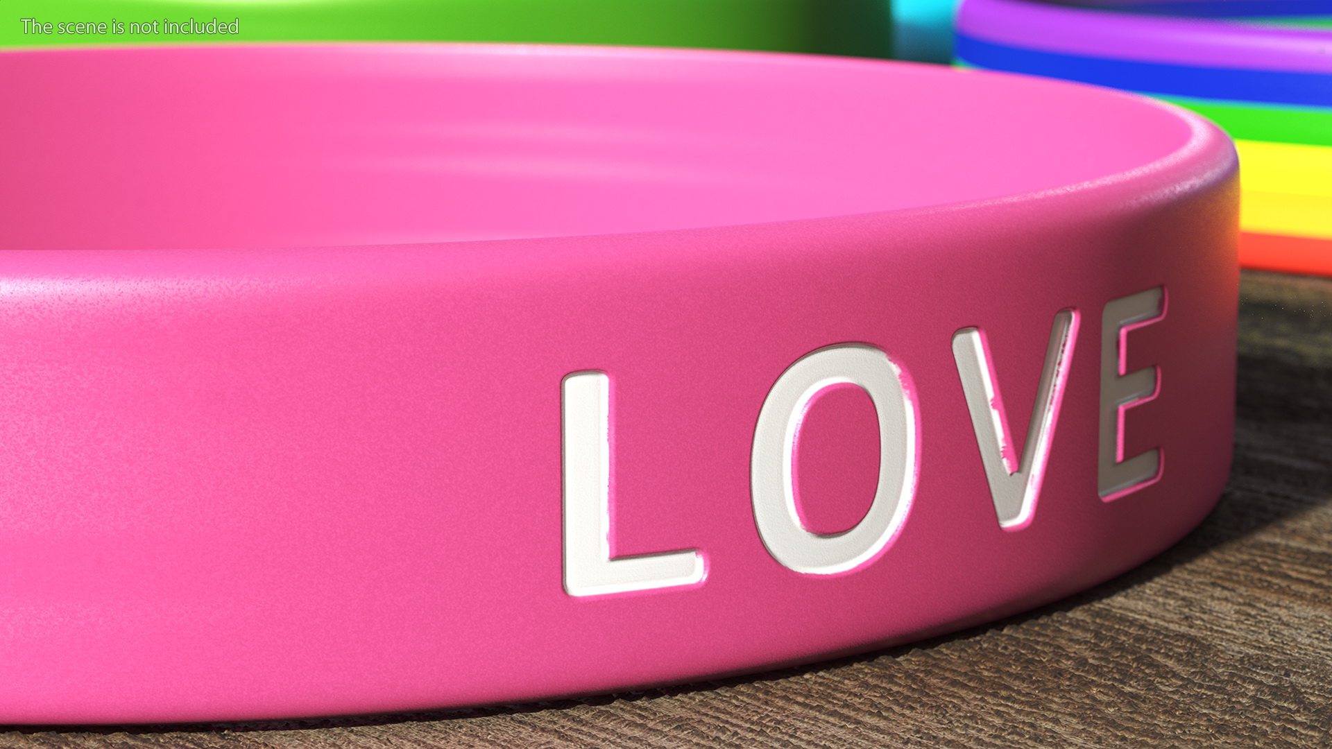 3D Love Silicone Wristband model