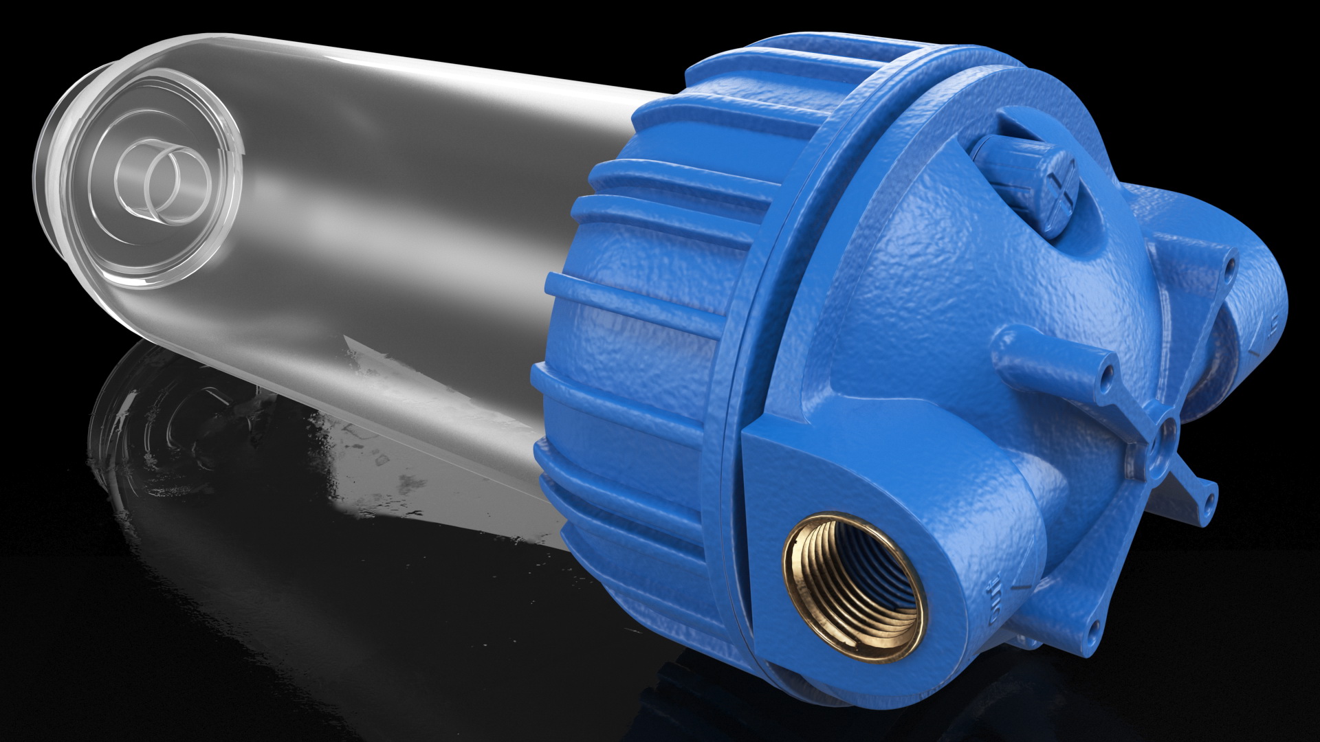 Transparent Water Filter Housing 3D