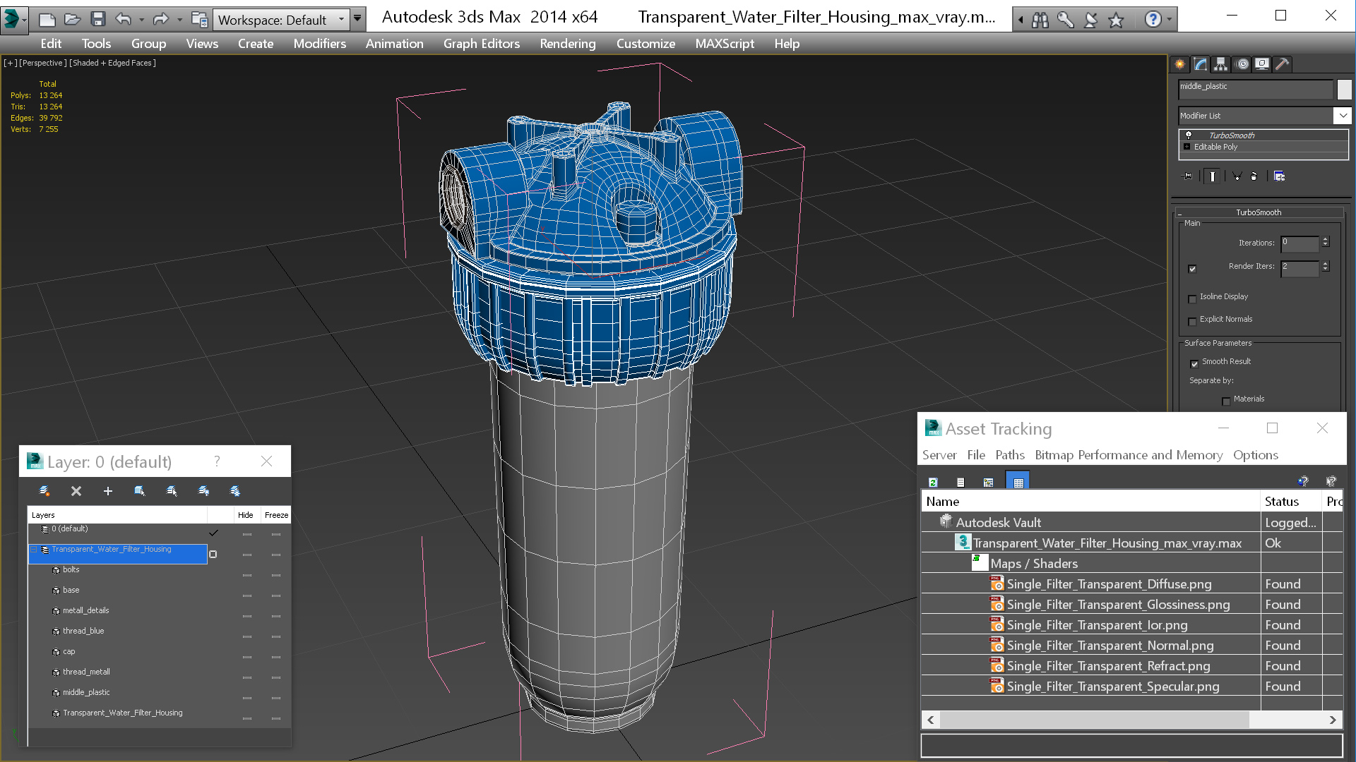 Transparent Water Filter Housing 3D