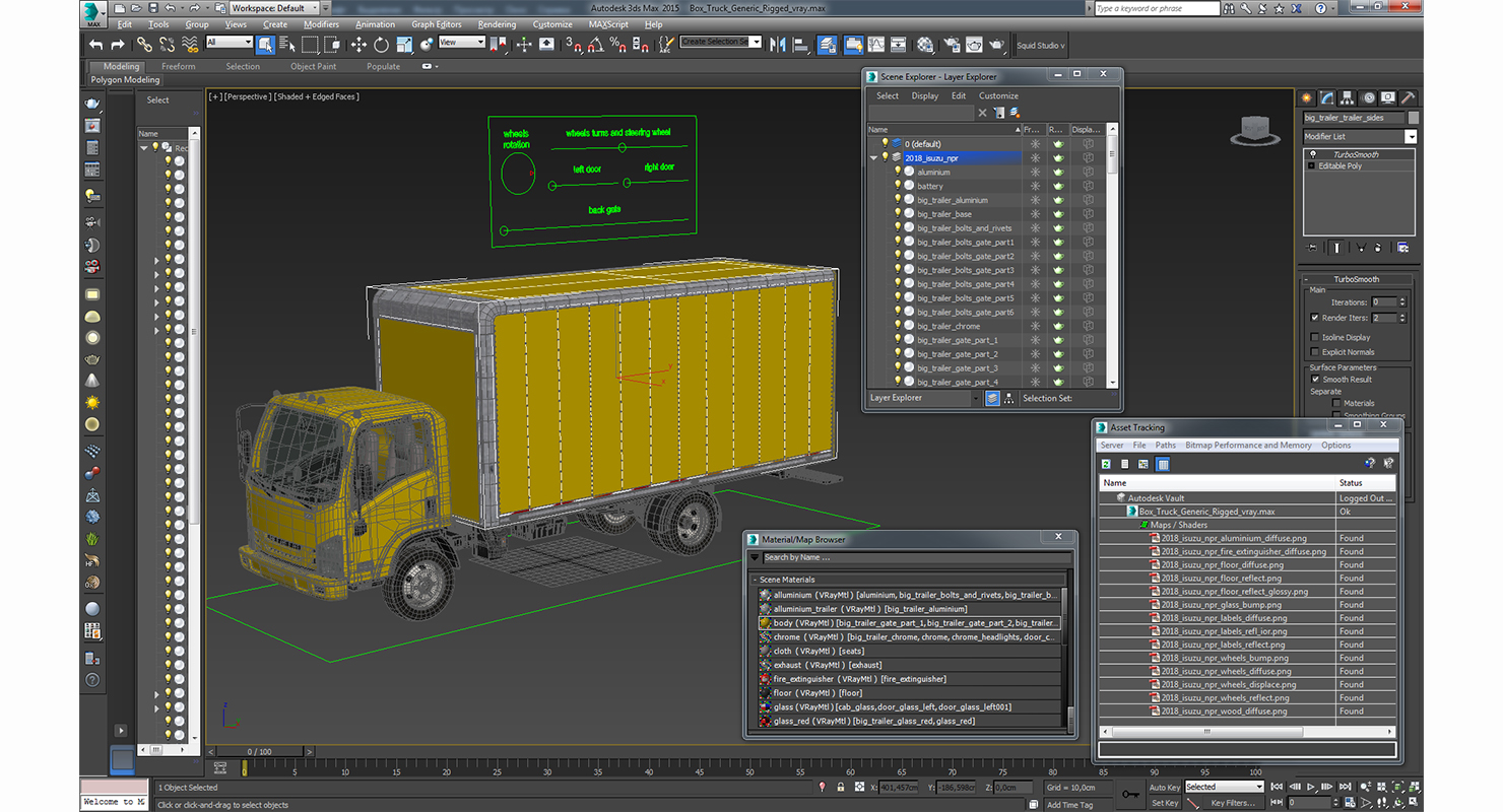 Box Truck Generic Rigged 3D model