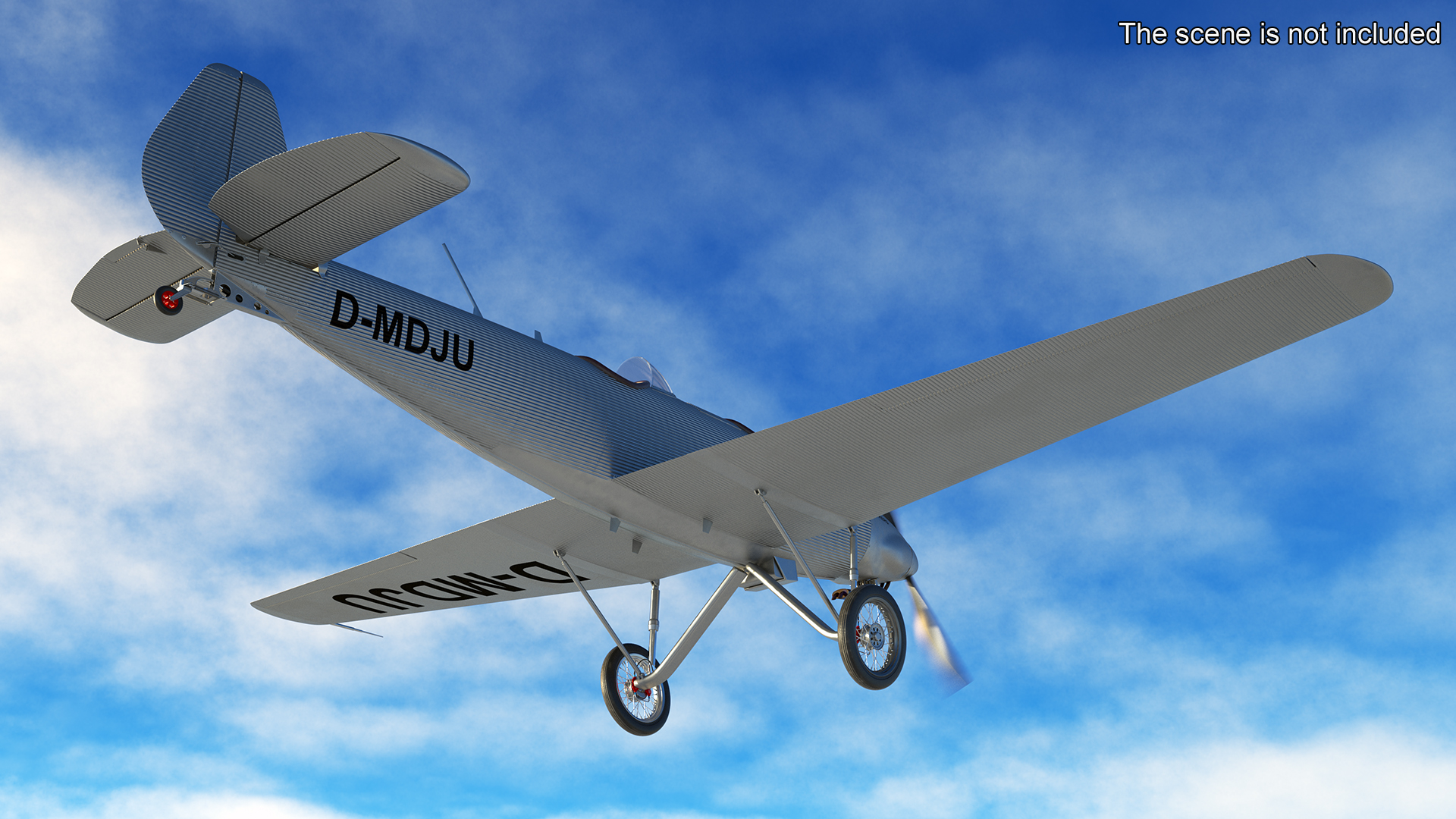 Junkers A50 Junior Sport Plane Rigged 3D