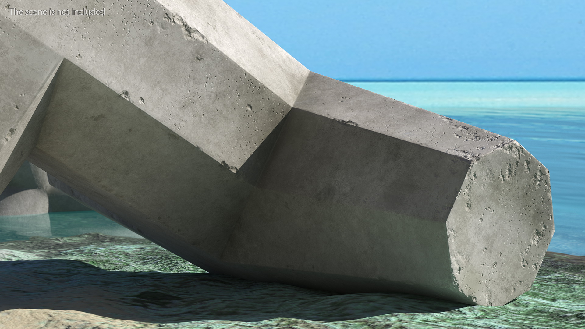 3D model Breakwater Coastal Protection Blocks Set