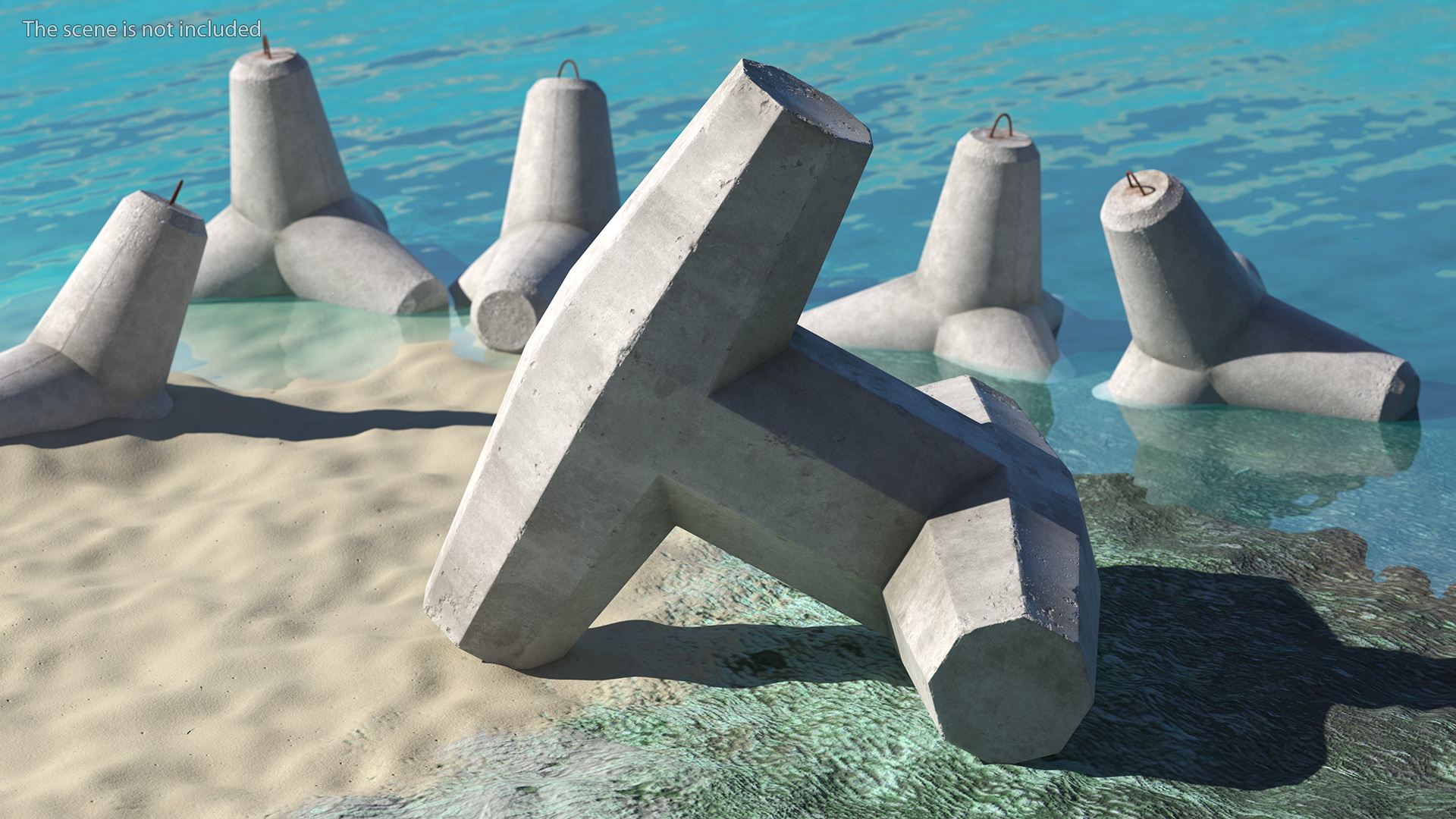 3D model Breakwater Coastal Protection Blocks Set