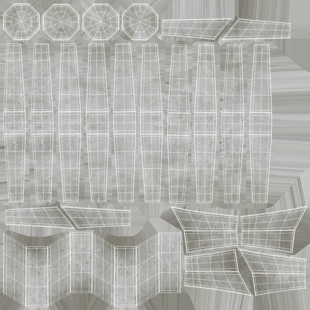 3D model Breakwater Coastal Protection Blocks Set