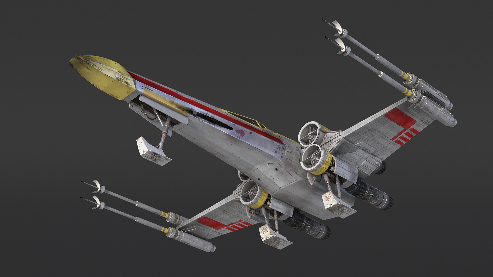 3D X-Wing Starfighter Spacecraft Rigged