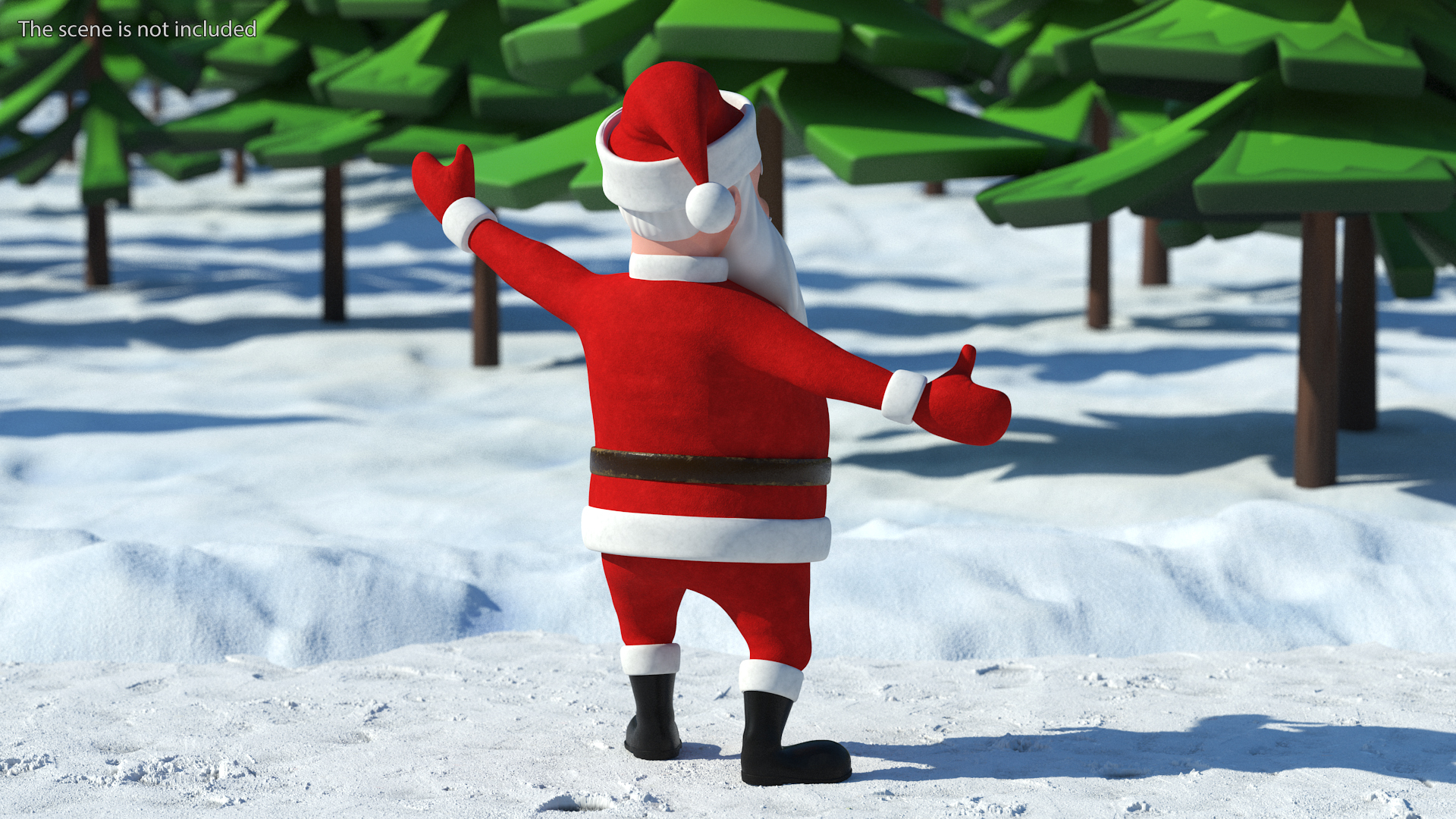 3D model Character Santa Claus Cartoon Happy Pose