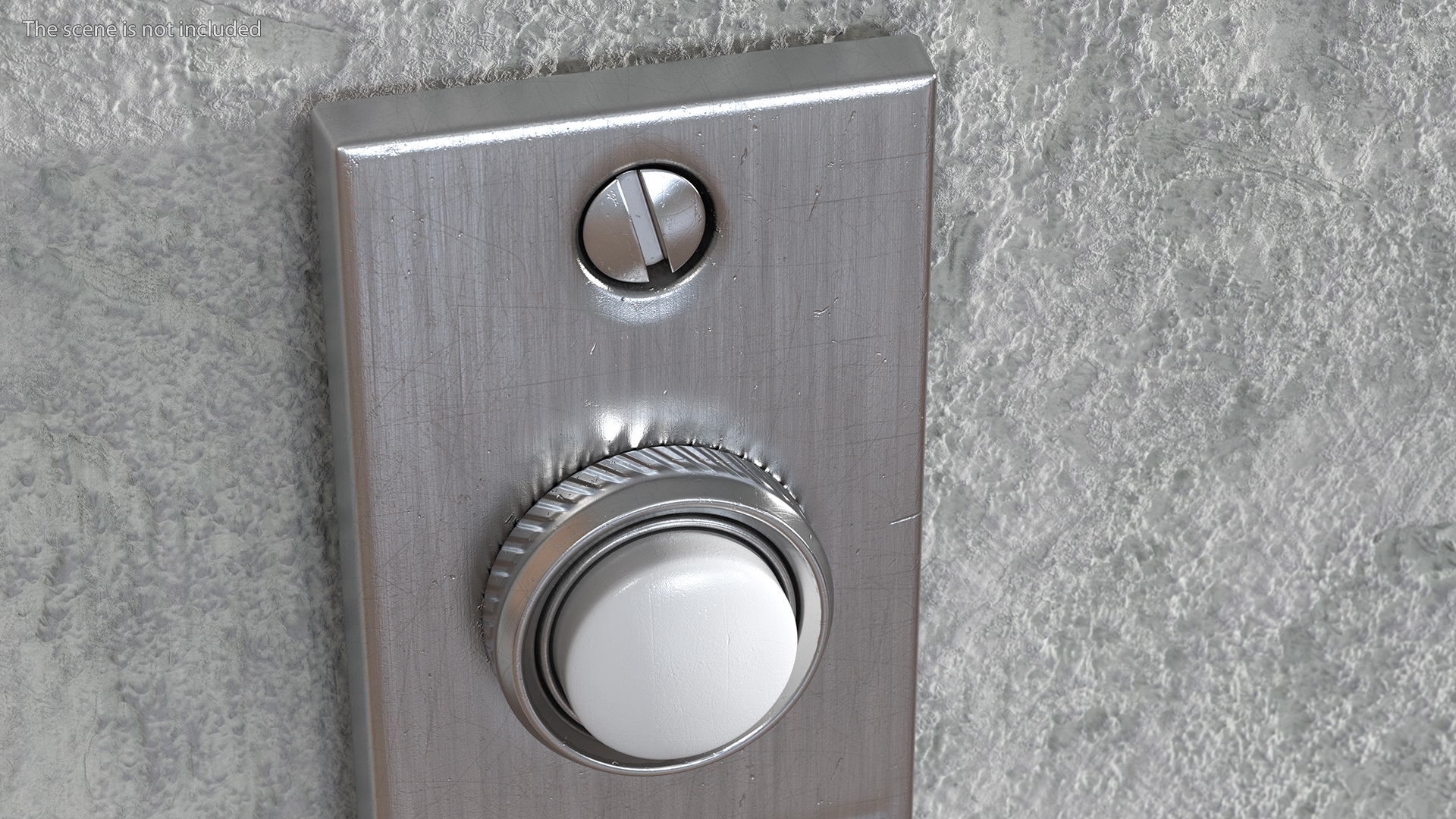 3D model Rectangular Bell Button Silver