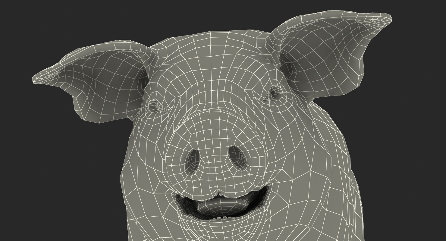 3D Hampshire Pig Piglet Walking Pose model