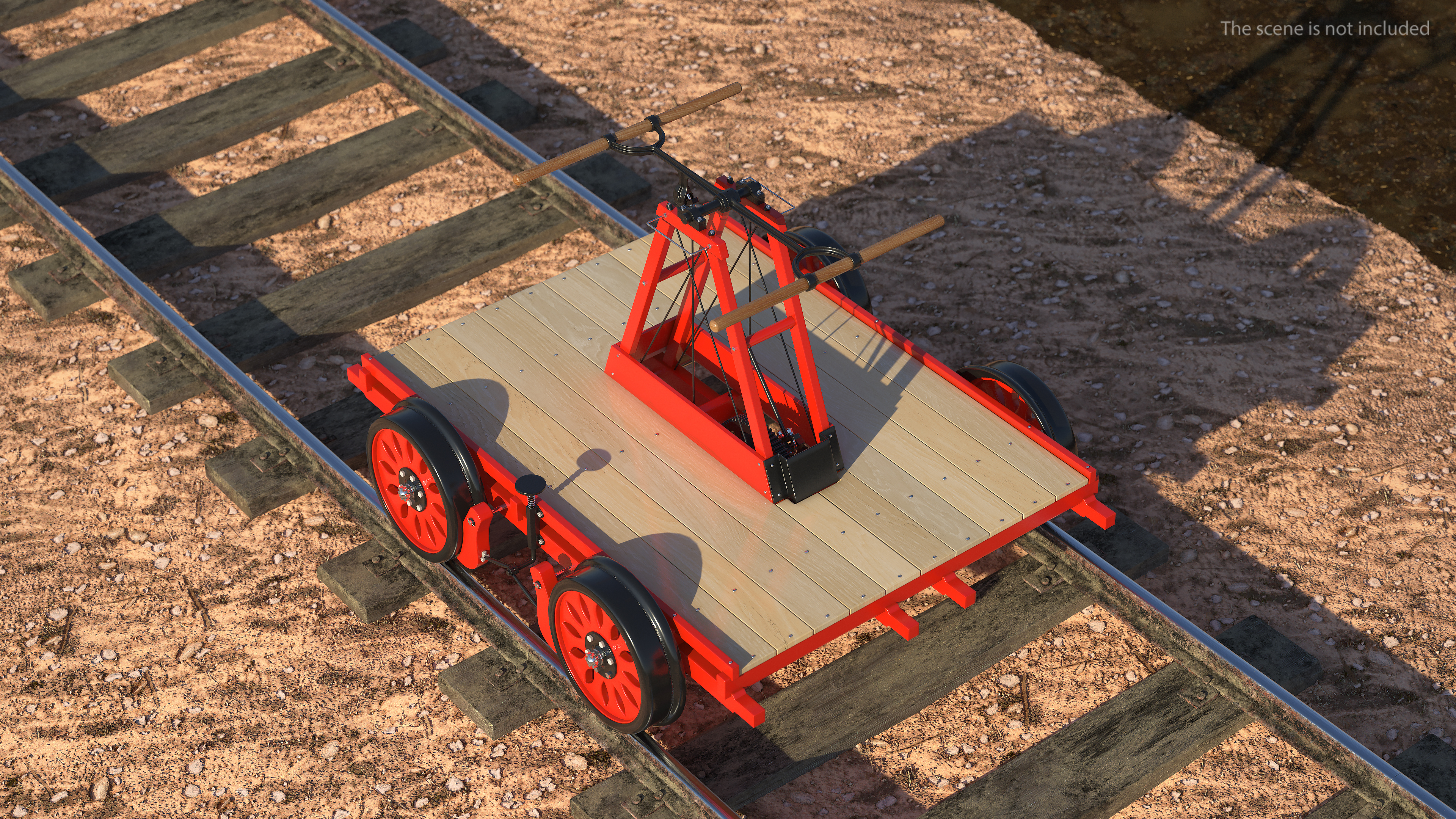 Railway Handcar Rigged 3D