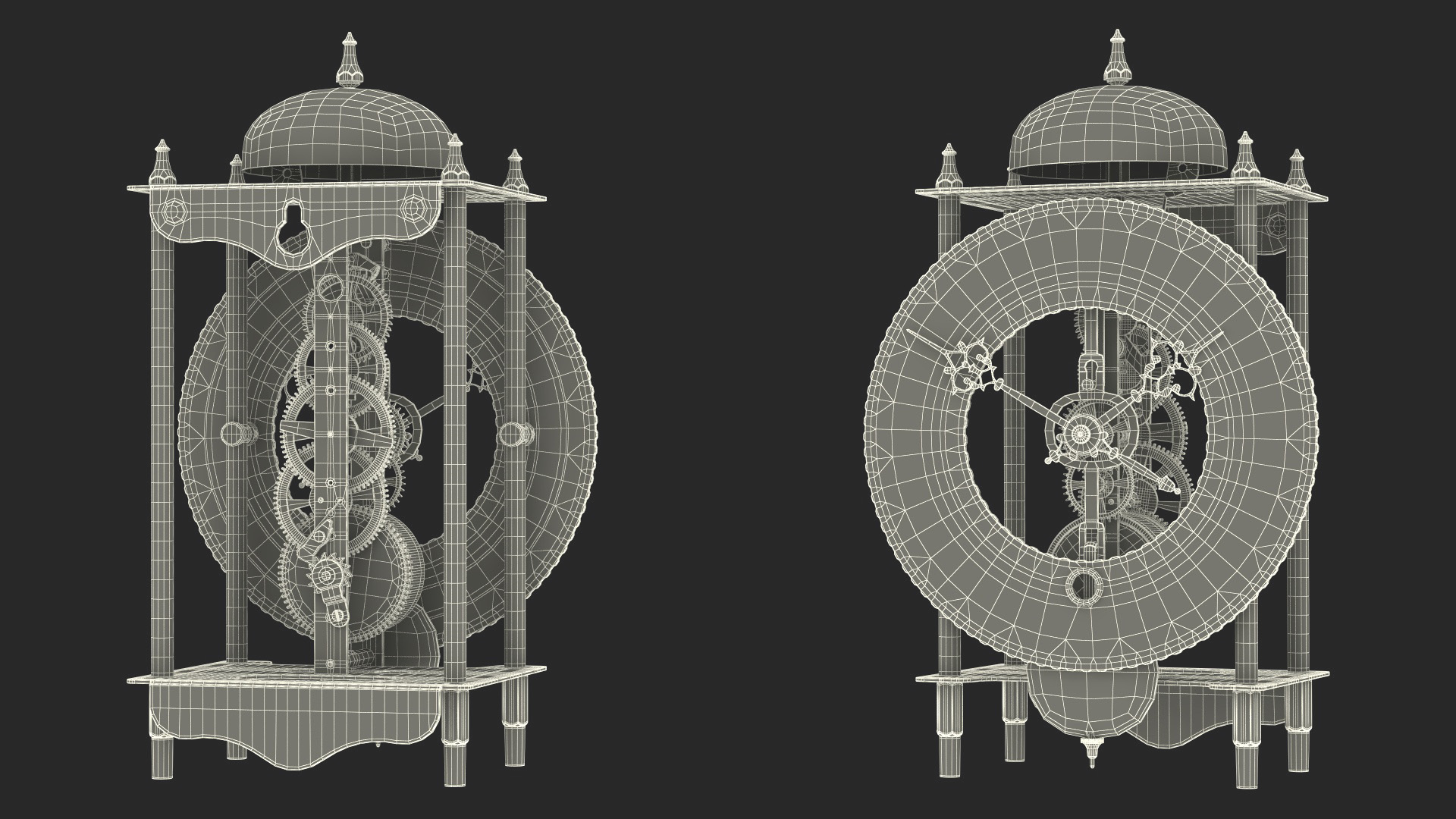 3D Mechanical Skeleton Table Clock