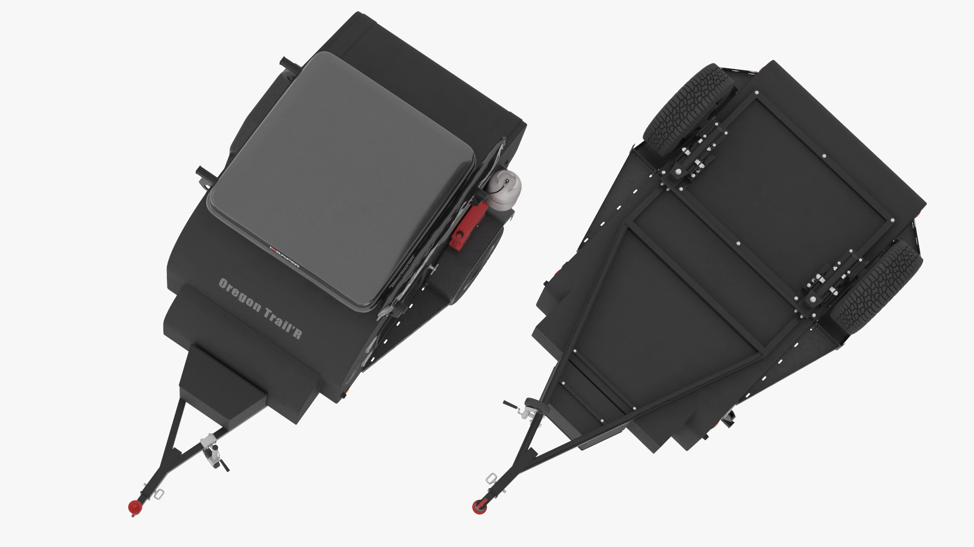 Black Trailer Teardrop Lights On 3D
