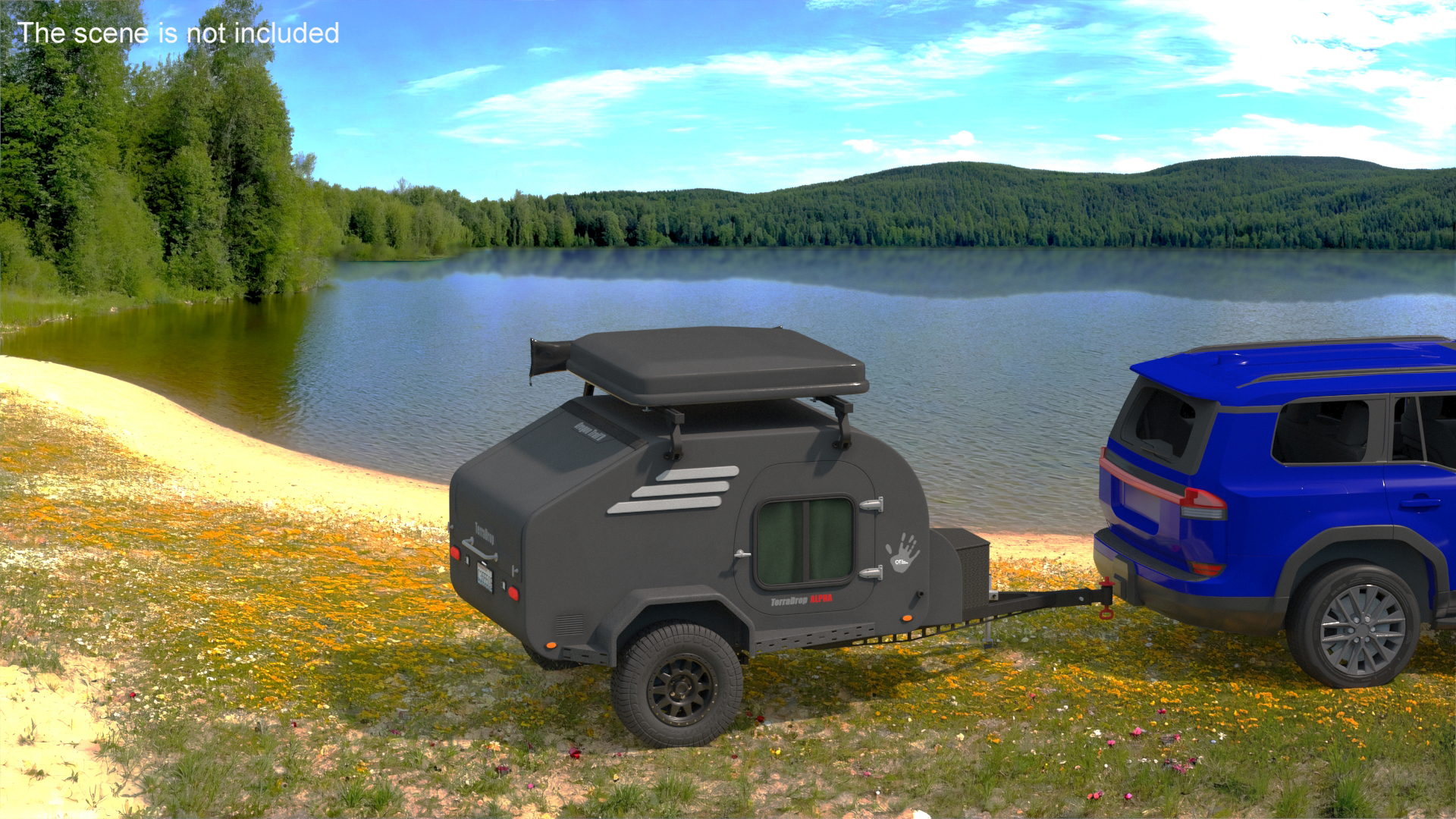 Black Trailer Teardrop Lights On 3D