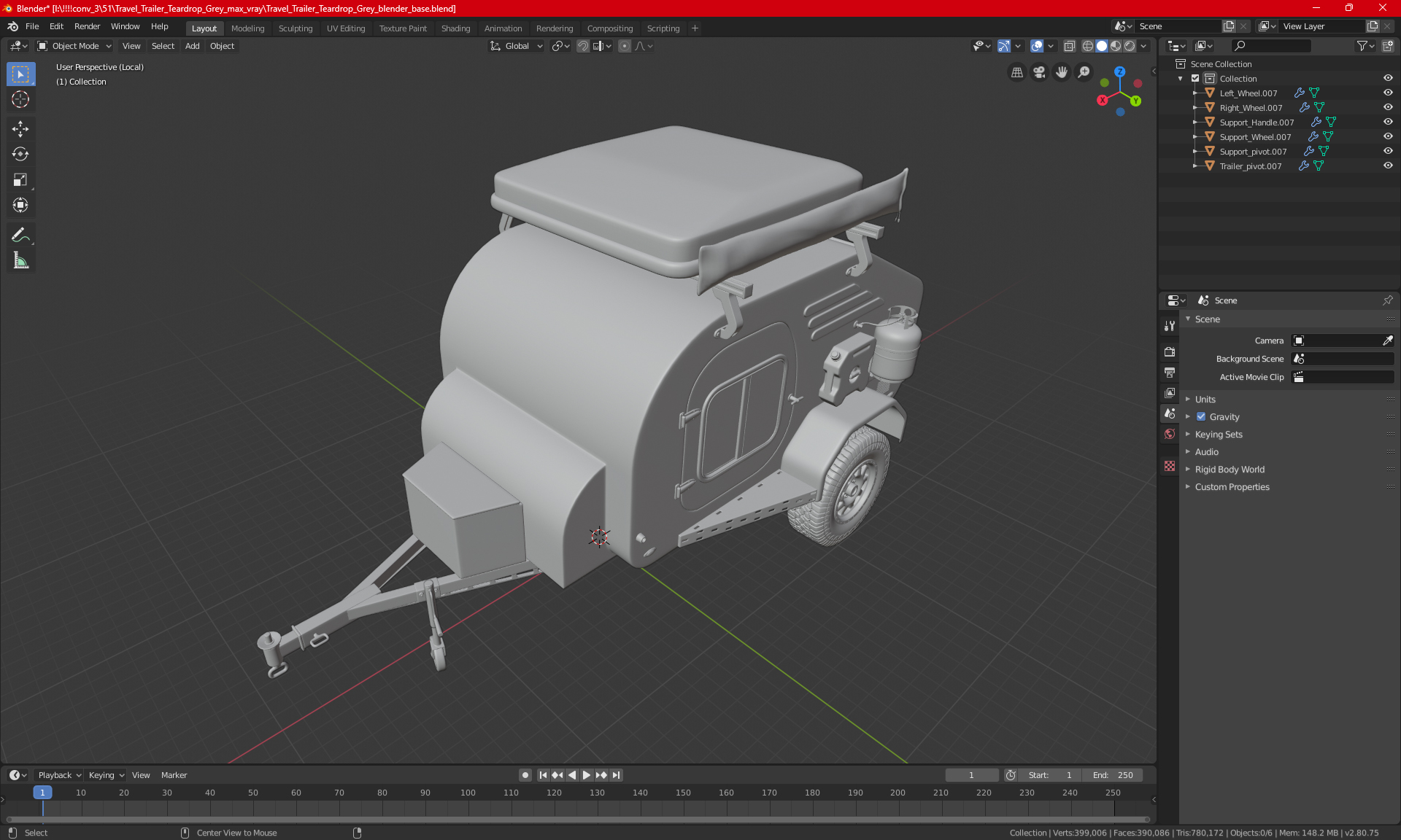 Black Trailer Teardrop Lights On 3D