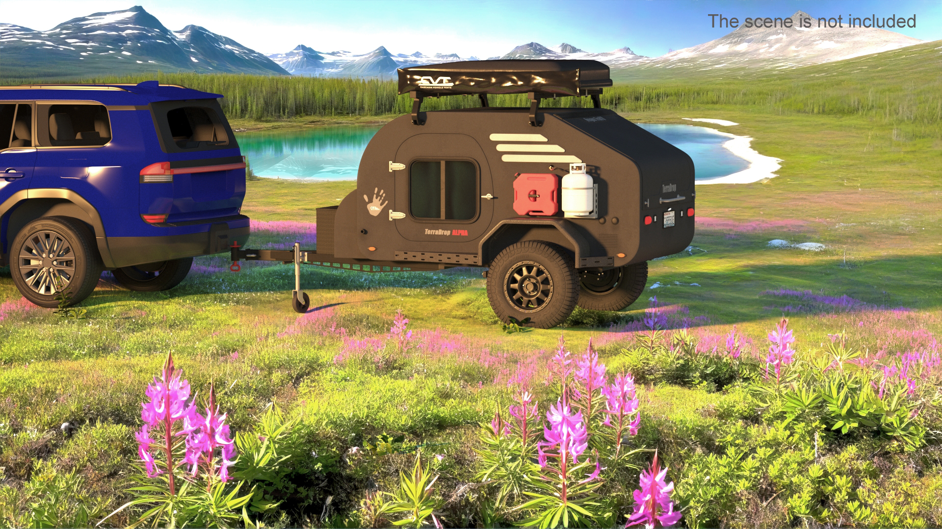 Black Trailer Teardrop Lights On 3D