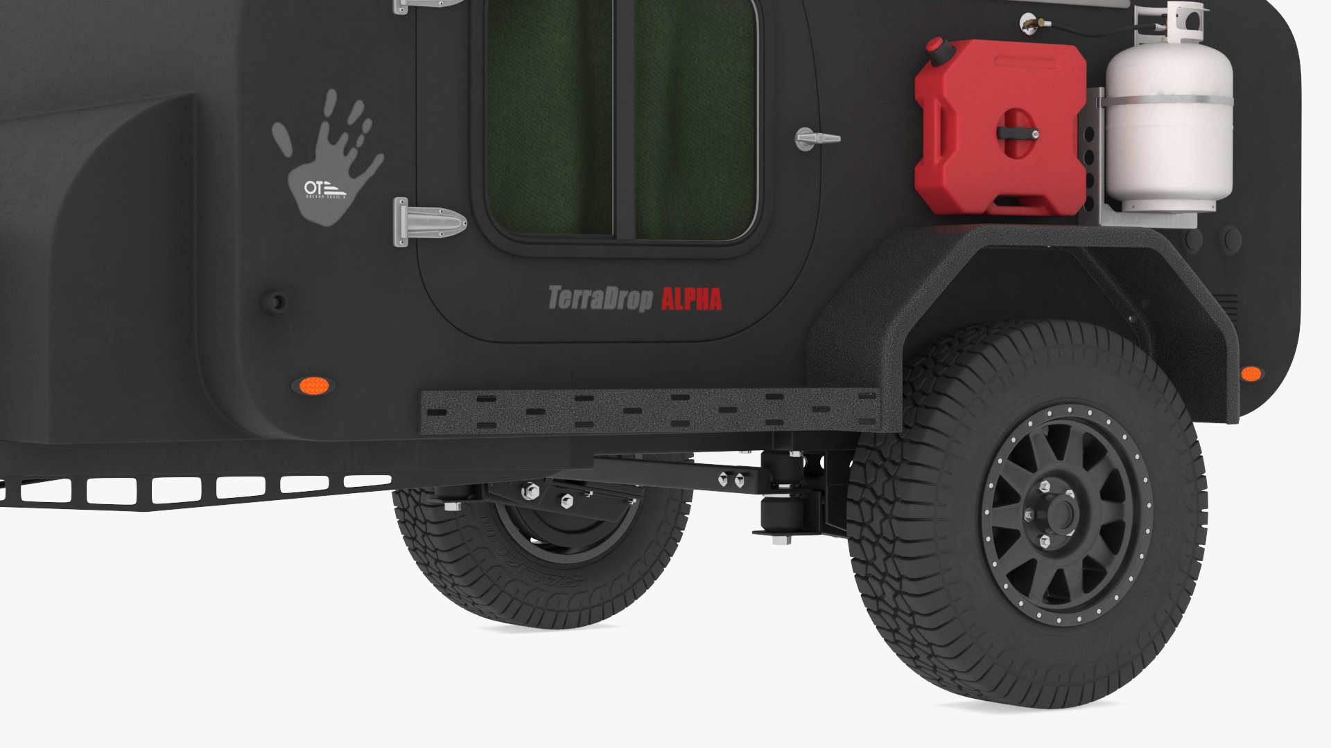 Black Trailer Teardrop Lights On 3D