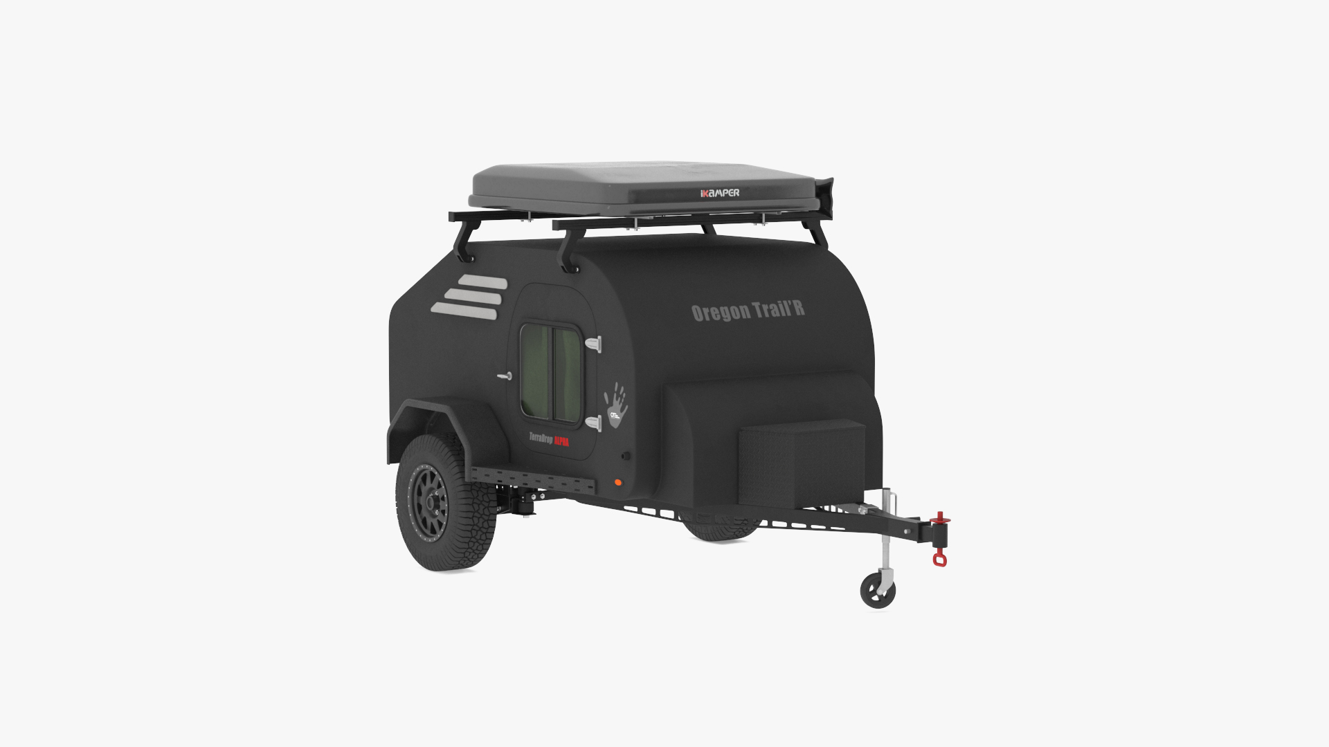 Black Trailer Teardrop Lights On 3D