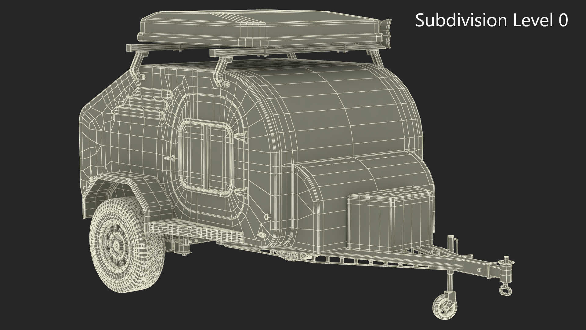 Black Trailer Teardrop Lights On 3D