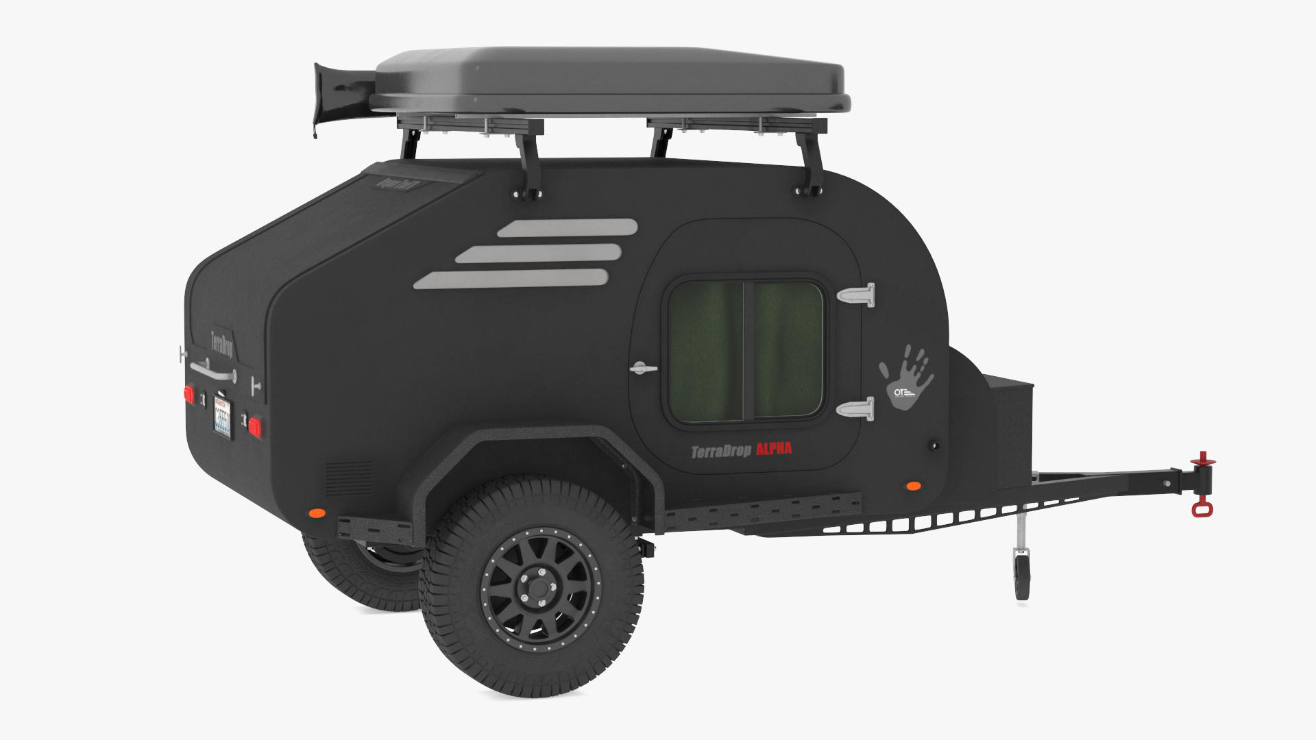 Black Trailer Teardrop Lights On 3D