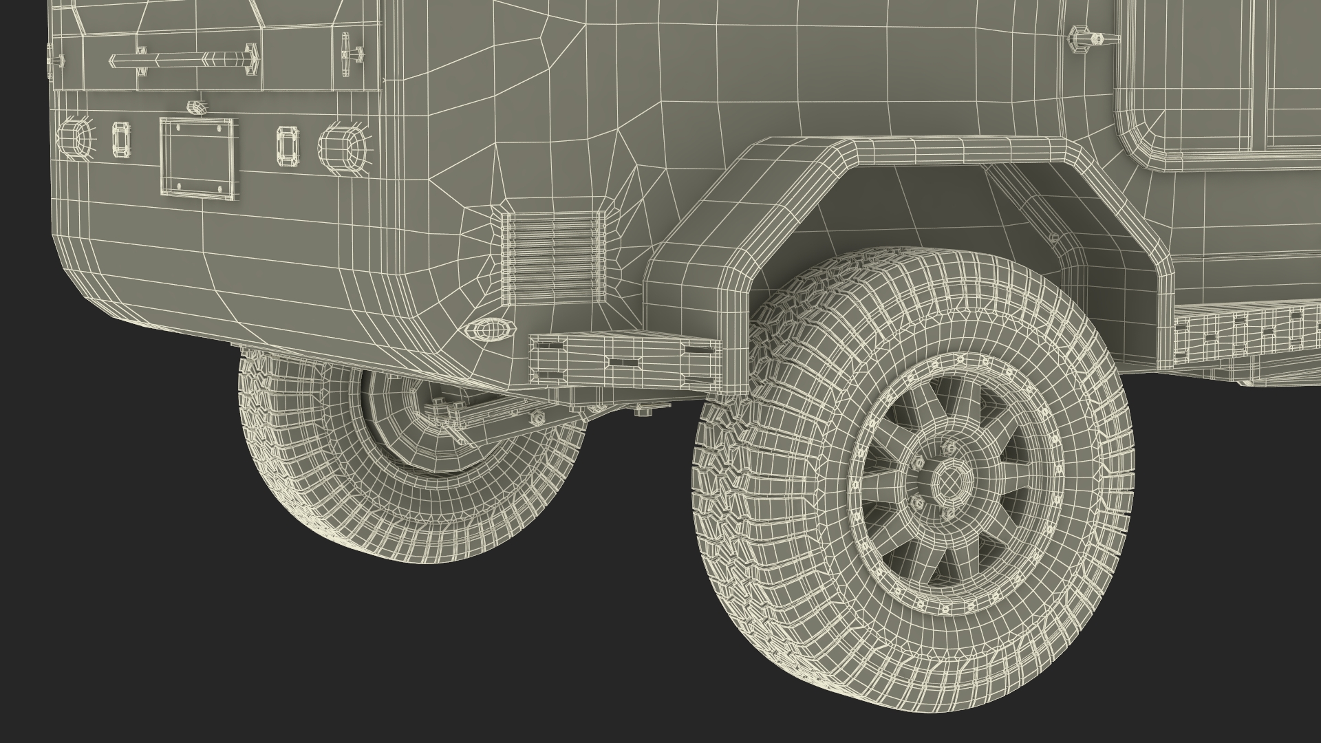 Black Trailer Teardrop Lights On 3D