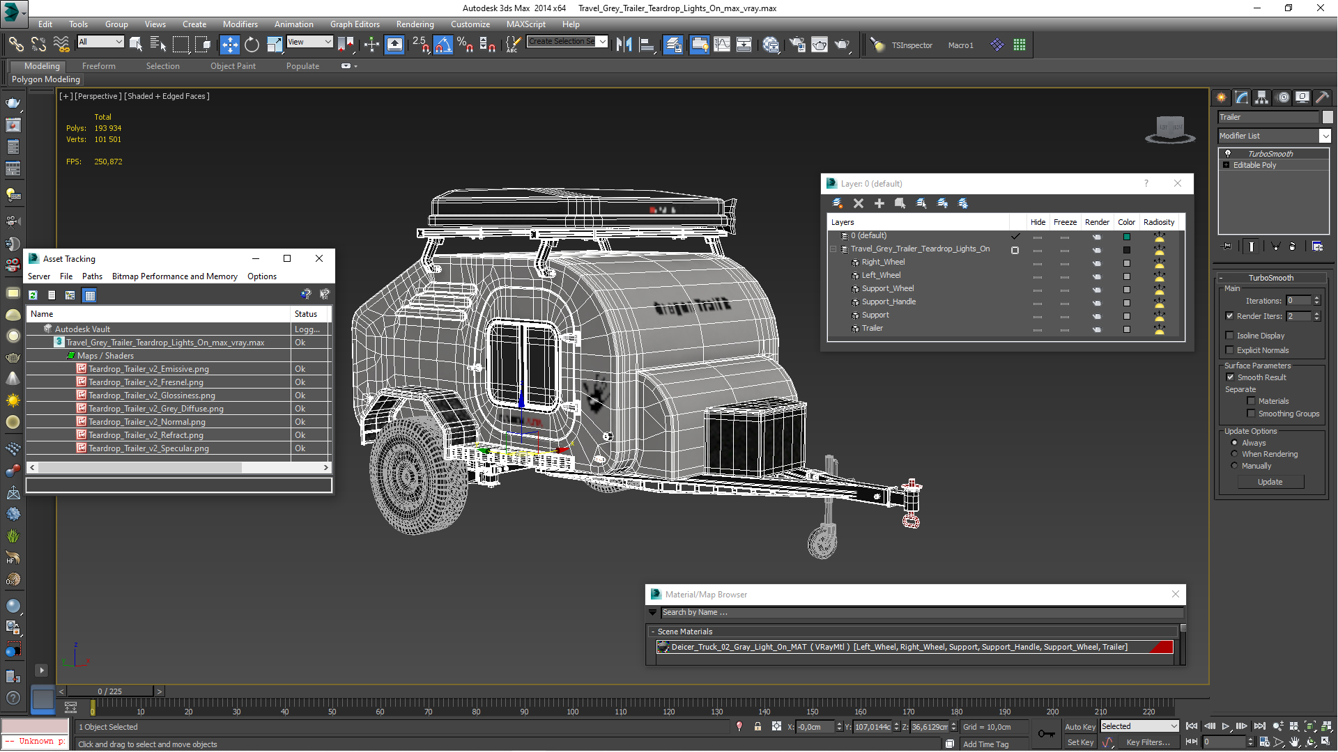 Black Trailer Teardrop Lights On 3D