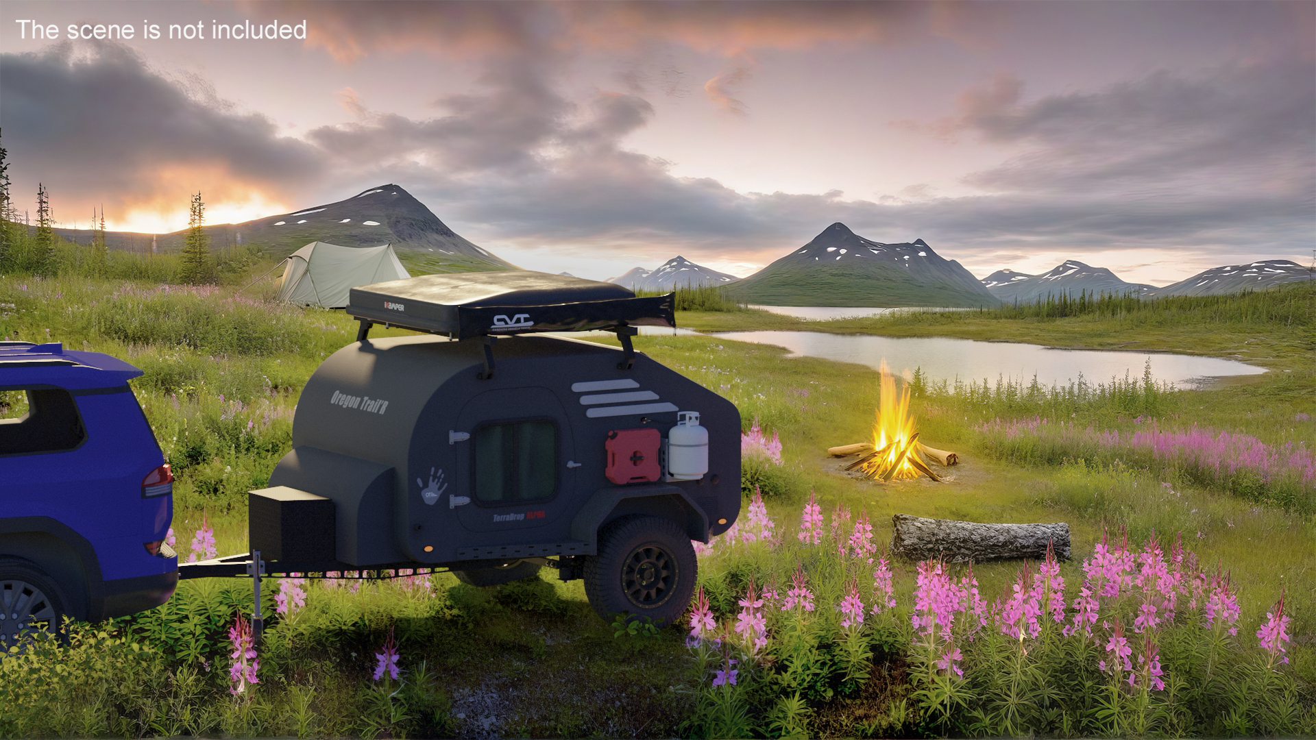 Black Trailer Teardrop Lights On 3D